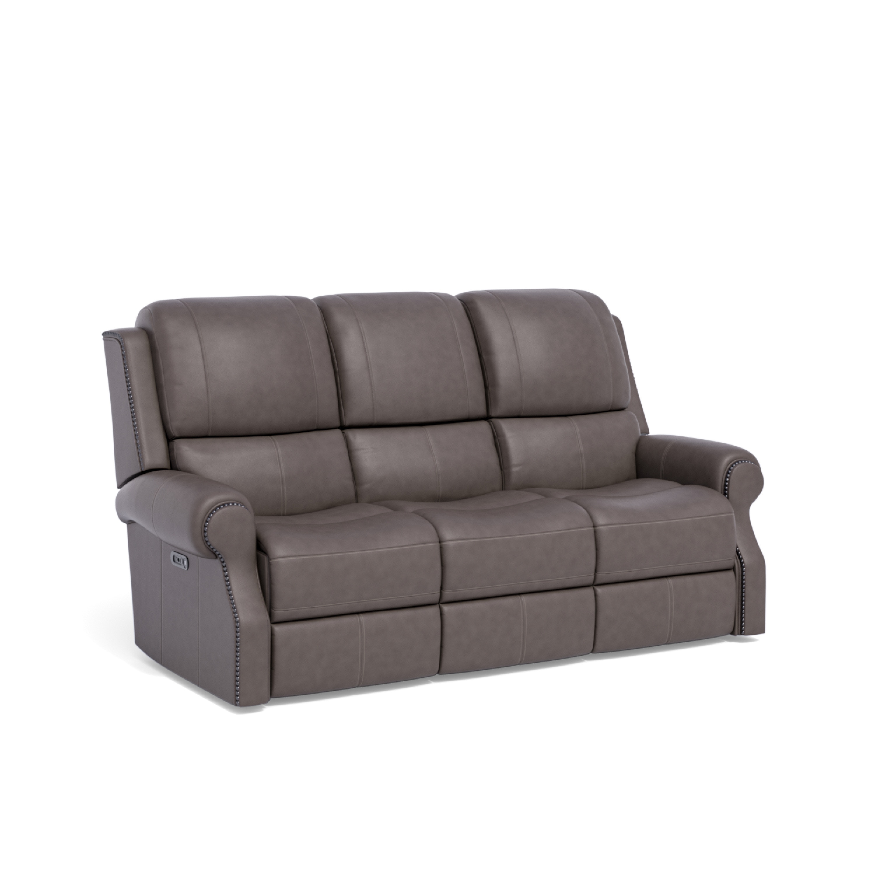 Power reclining sofa with power online headrest