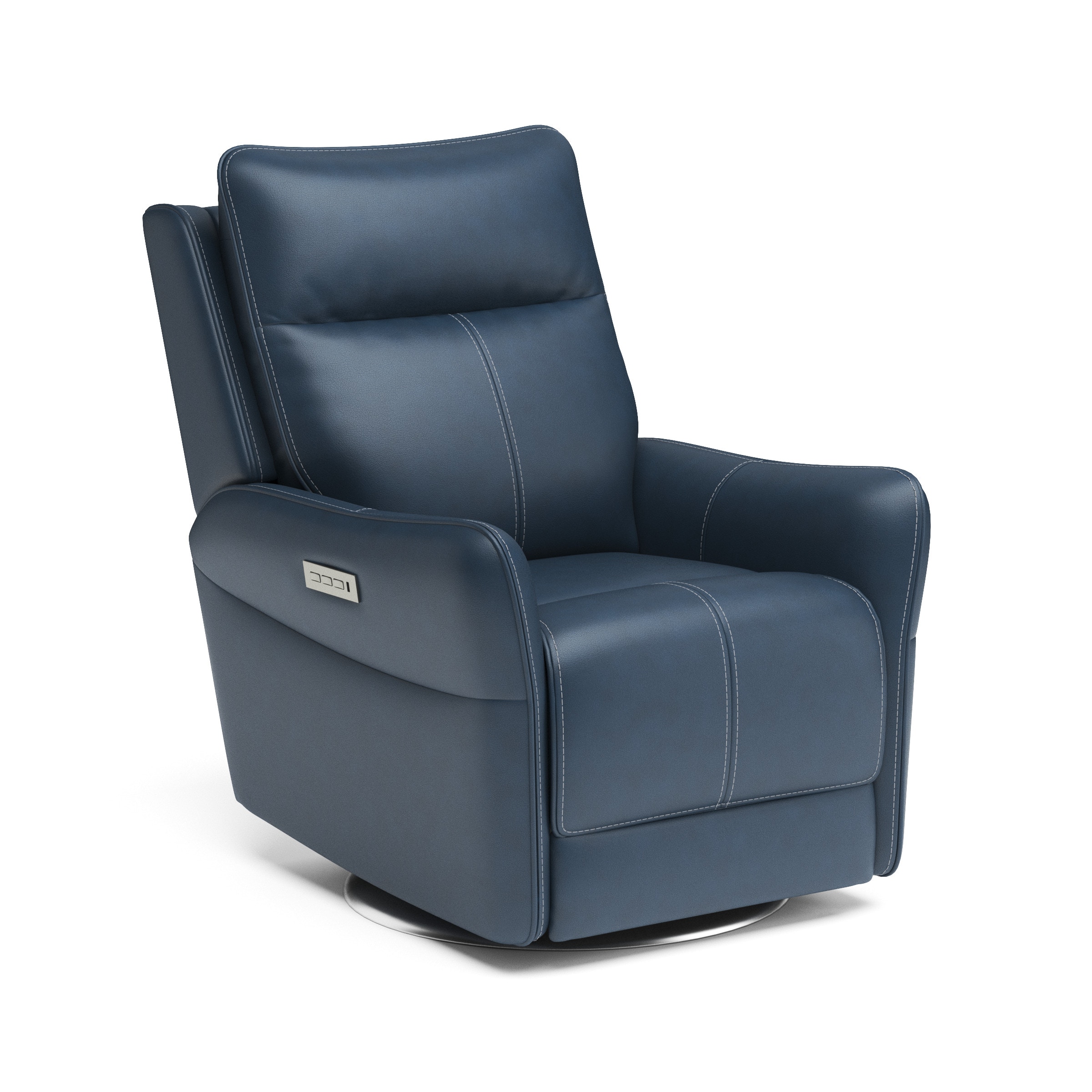 blue leather swivel rocker recliner