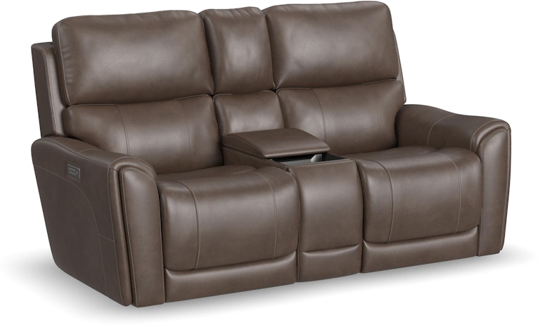 Flexsteel Carter Power Reclining Loveseat with Console and Power Headrests and Lumbar 1587-64PH