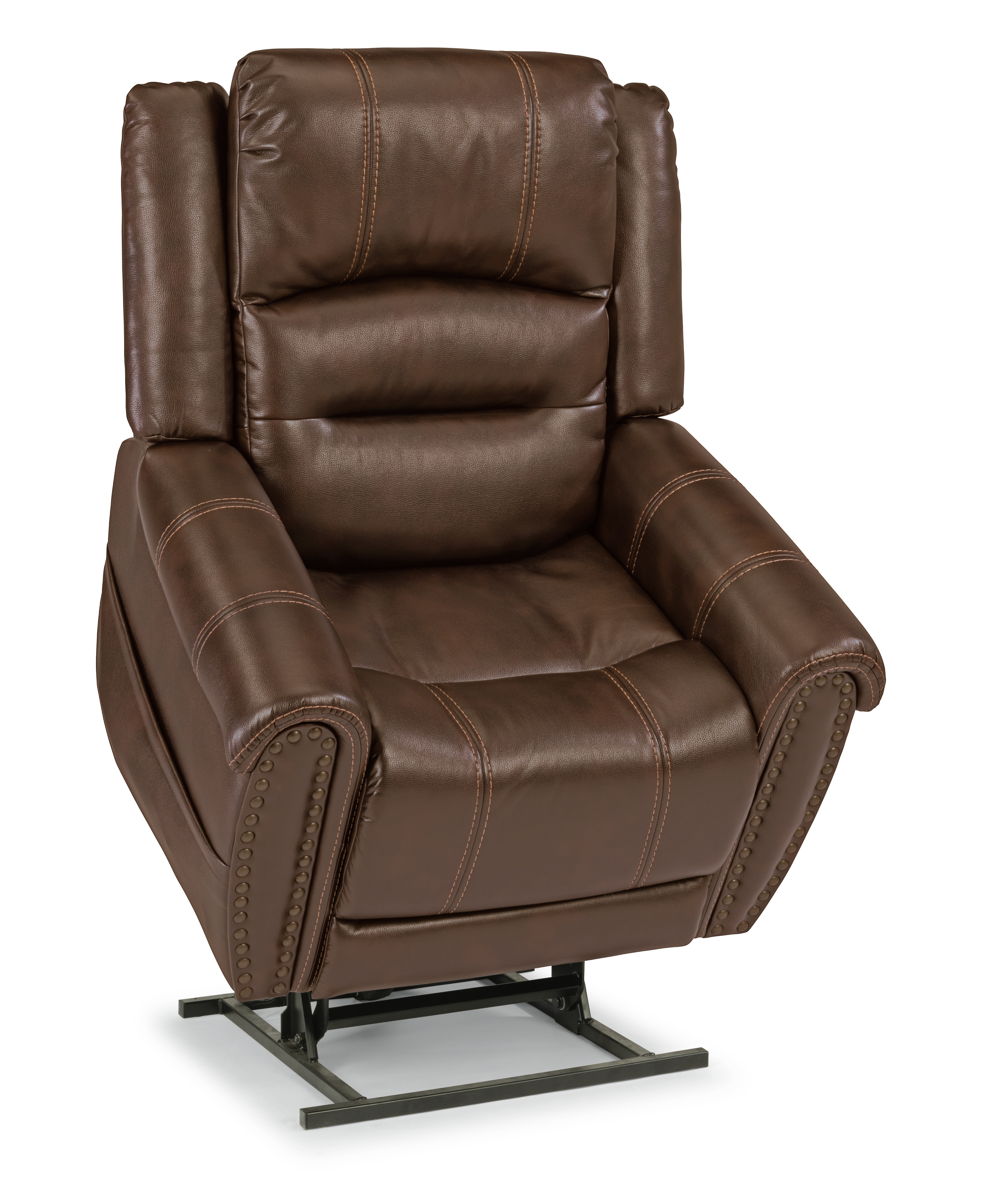 flexsteel oscar leather lift recliner with power headrest