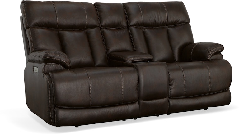 Flexsteel Latitudes Power Reclining Loveseat with Console and Power Headrests and Lumbar 1594-64PH