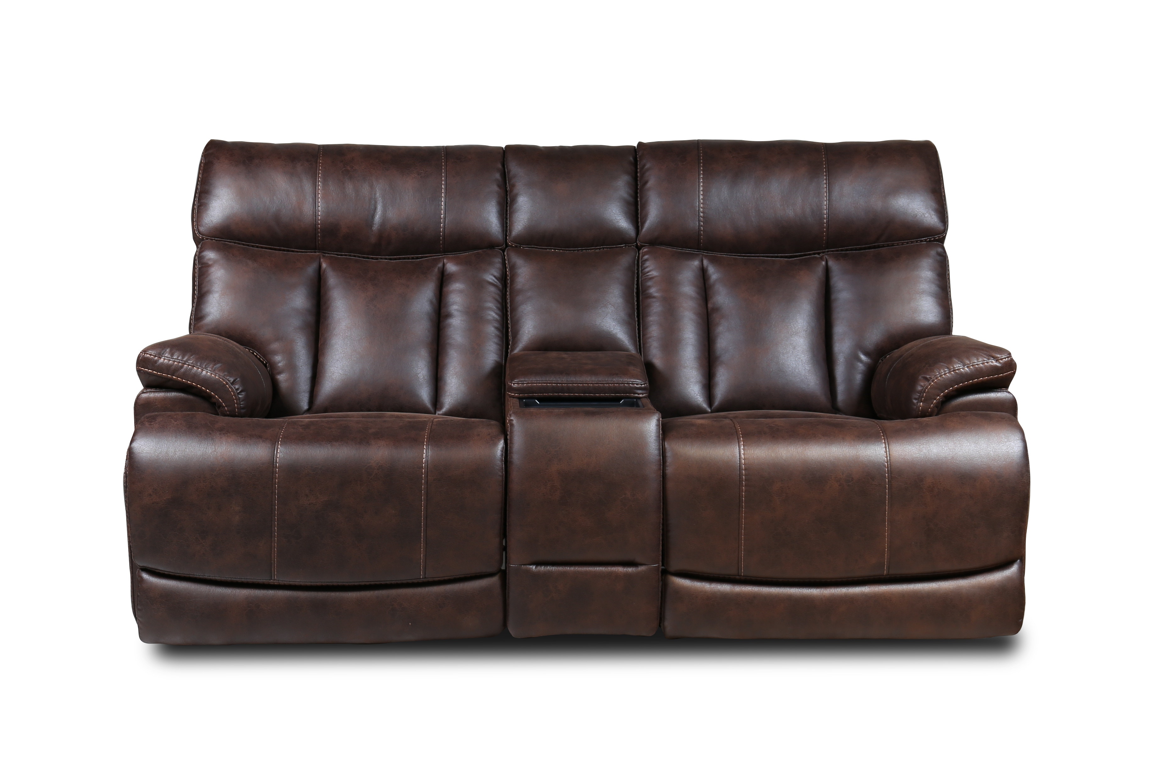 flexsteel leather power reclining loveseat with console