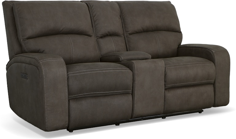 Flexsteel Nirvana Power Reclining Loveseat with Console and Power Headrests 1650-64PH