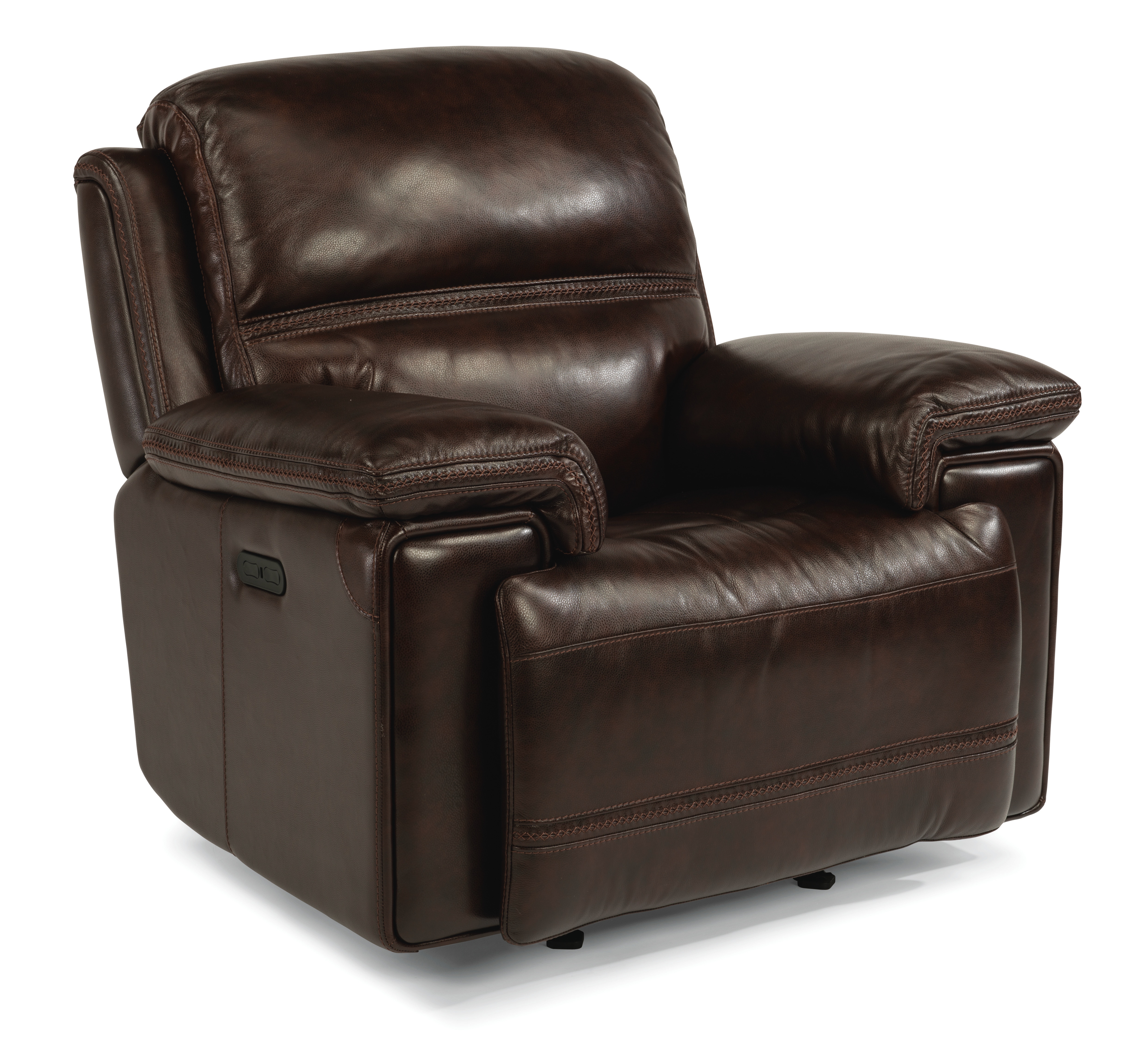 flexsteel brown power gliding recliner with power headrest