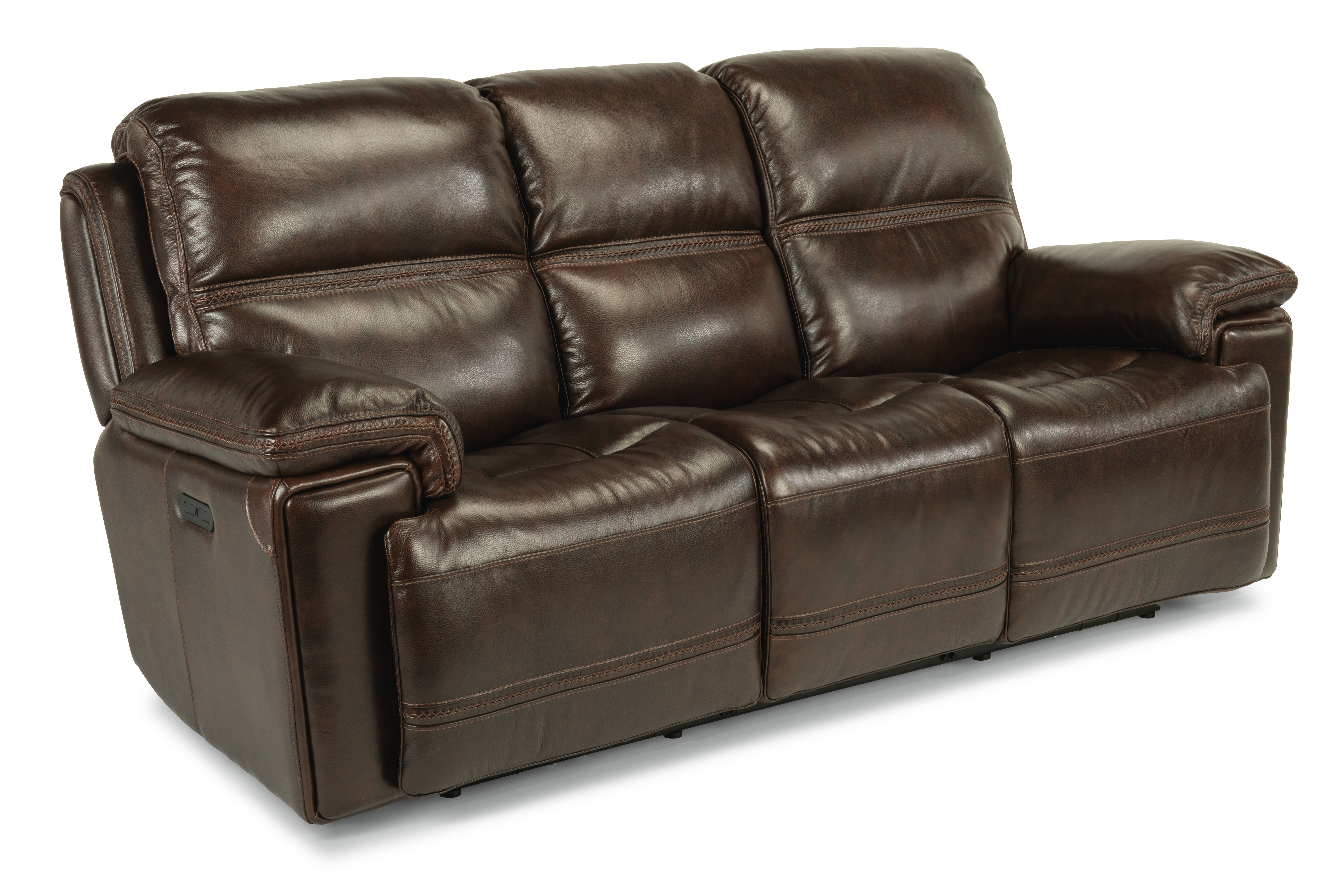 flexsteel fenwick leather power reclining sofa with power headrests