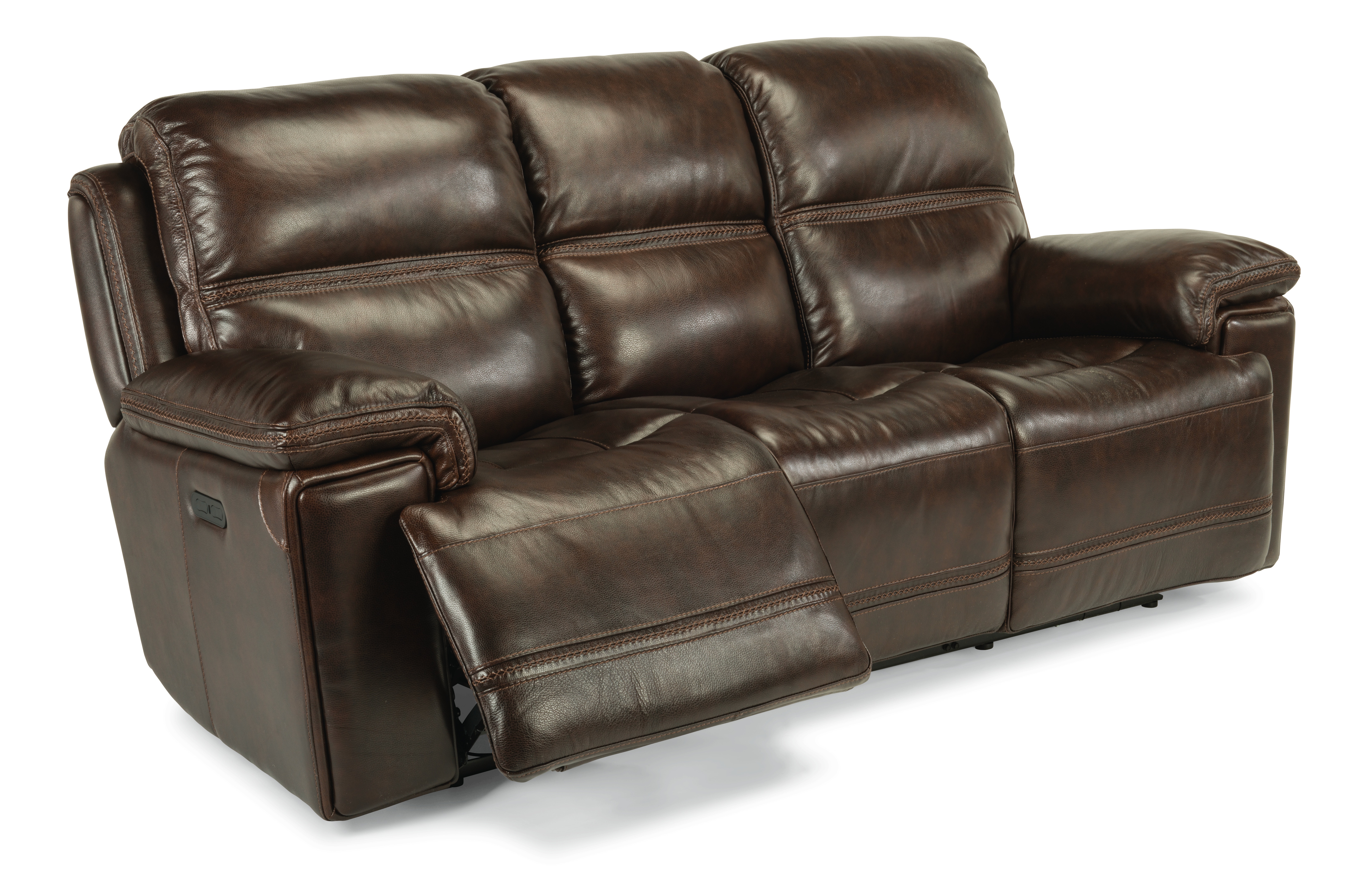 flexsteel fenwick leather power reclining sofa with power headrests