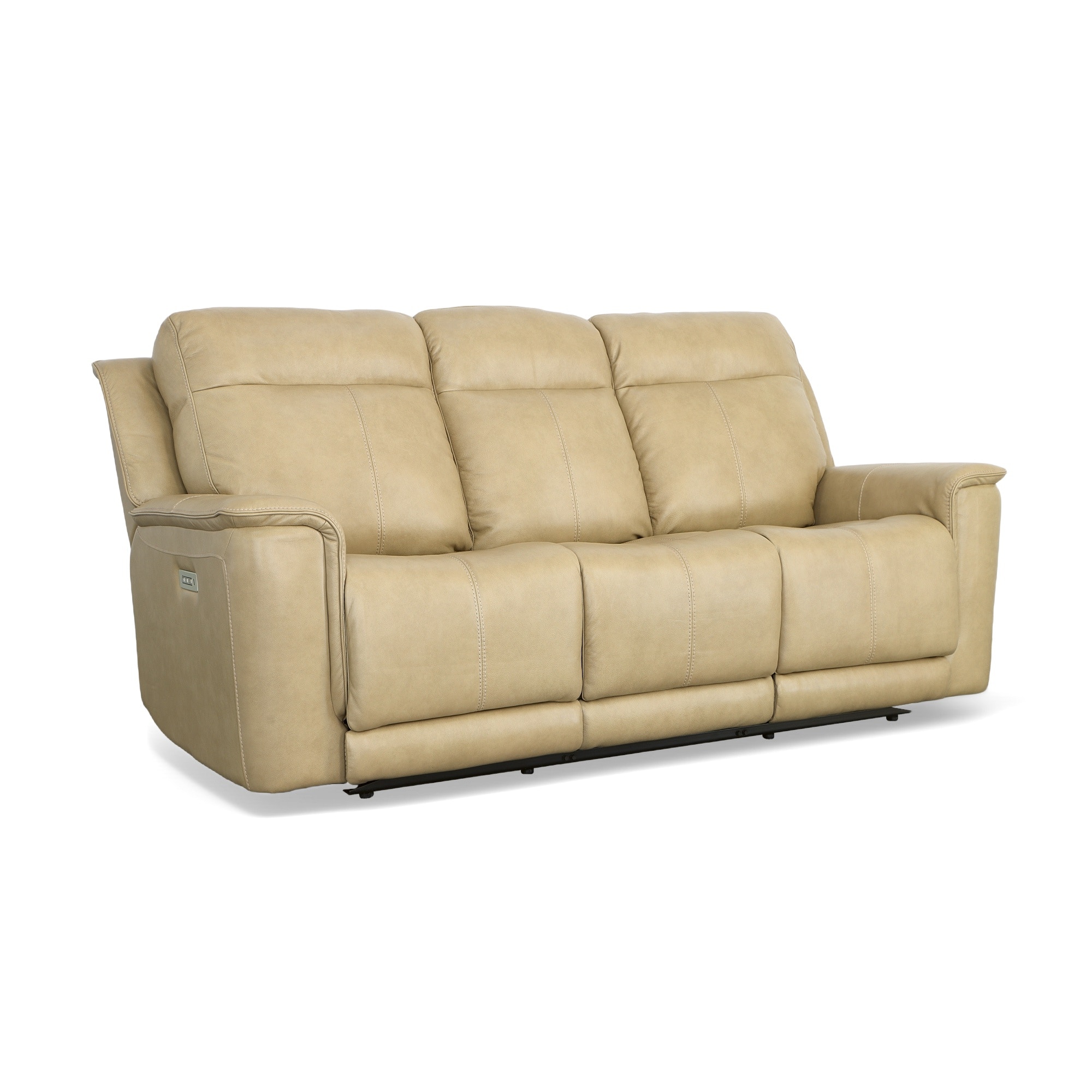 Flexsteel miller leather power reclining sofa with power store headrests