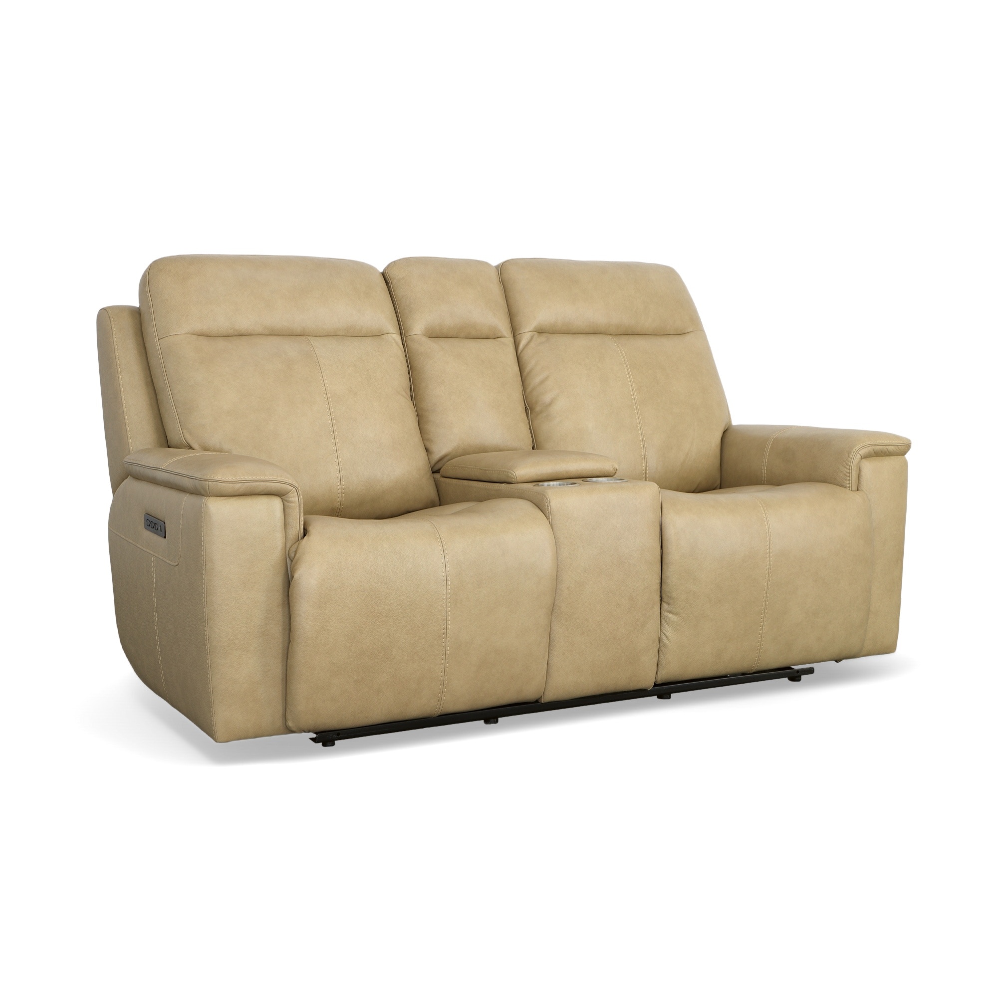 【lovetina】 Flexsteel Living Room Power Reclining Loveseat with Console and