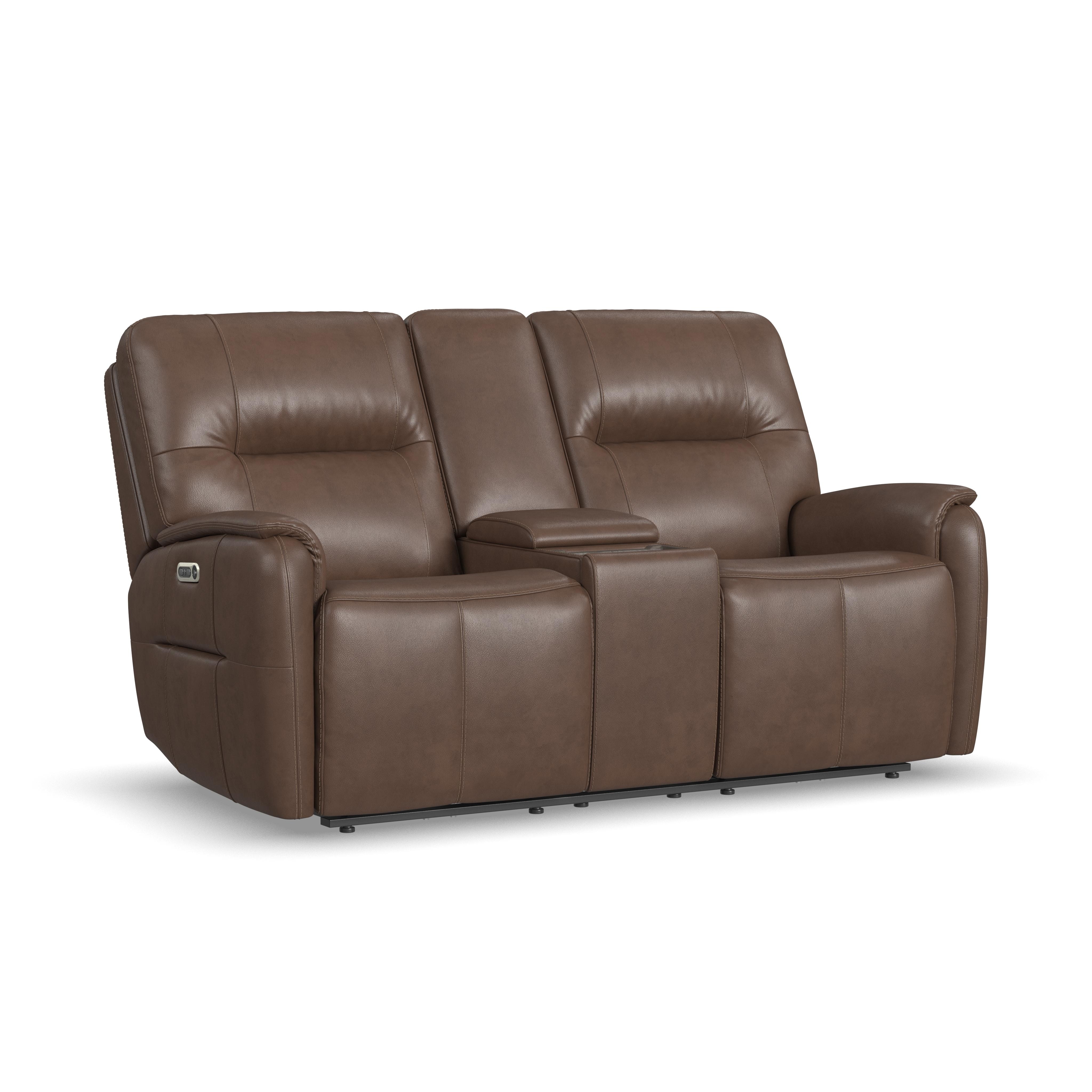 Flexsteel Power Reclining Loveseat with Console and Power Headrests 1745-64PH
