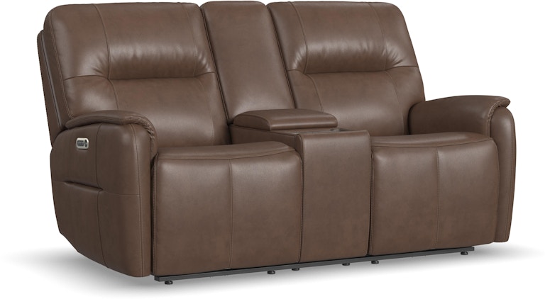 Flexsteel Power Reclining Loveseat with Console and Power Headrests 1745-64PH