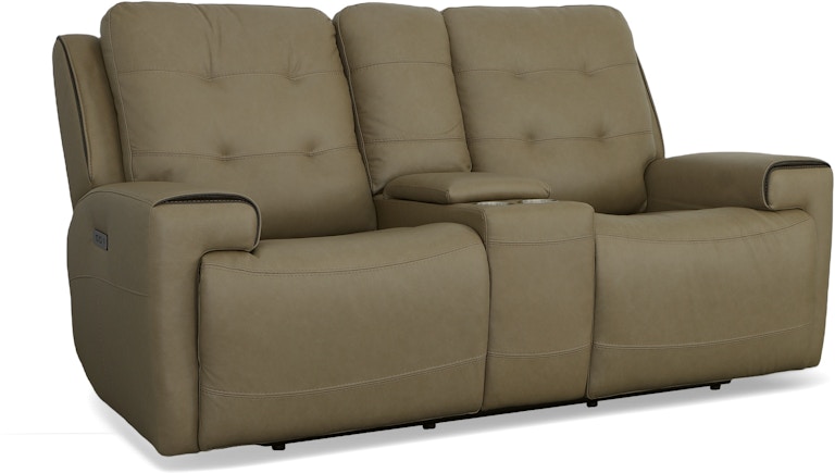 Flexsteel Iris Power Reclining Loveseat with Console and Power Headrests 1781-64PH