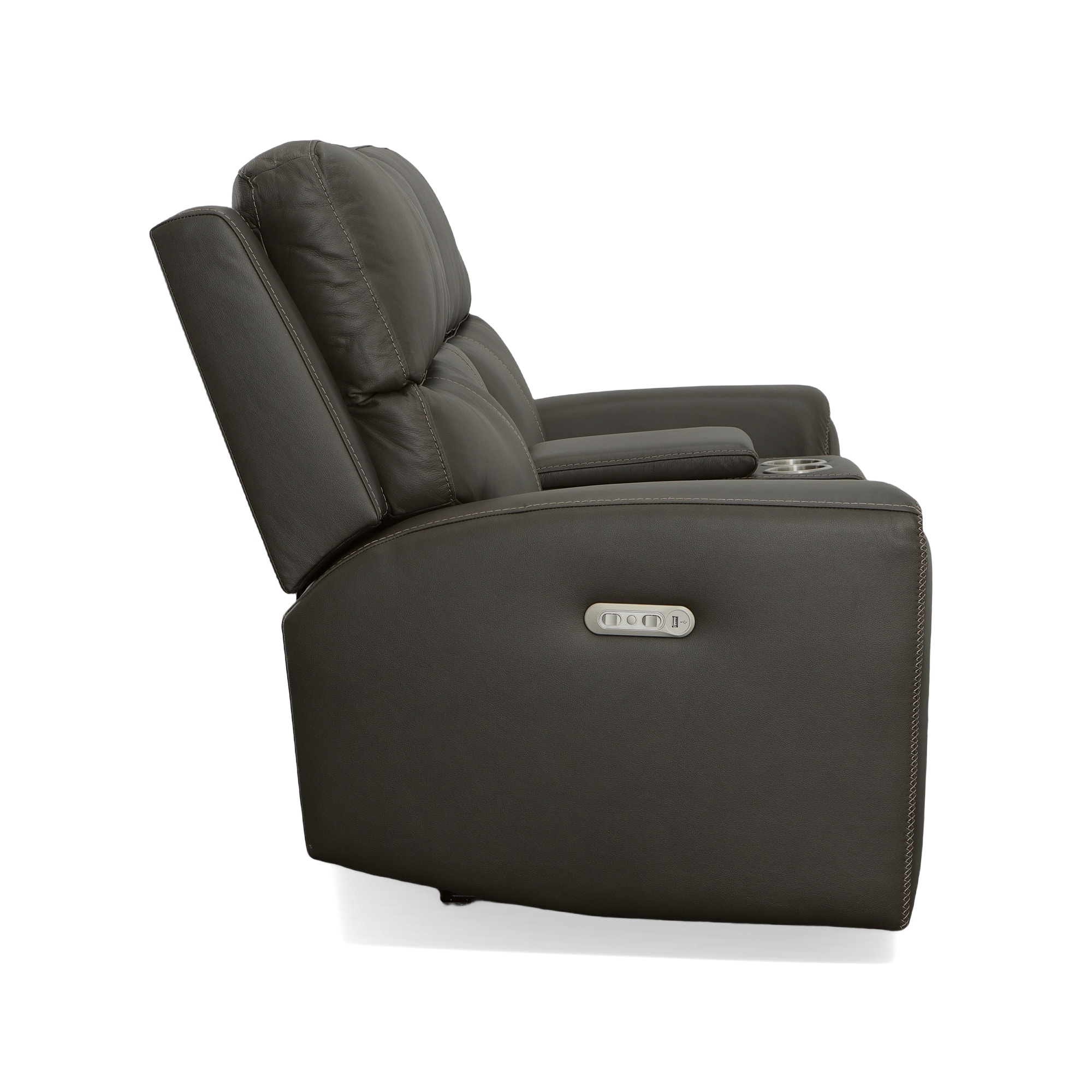 Flexsteel Living Room Power Reclining Loveseat with Console and 