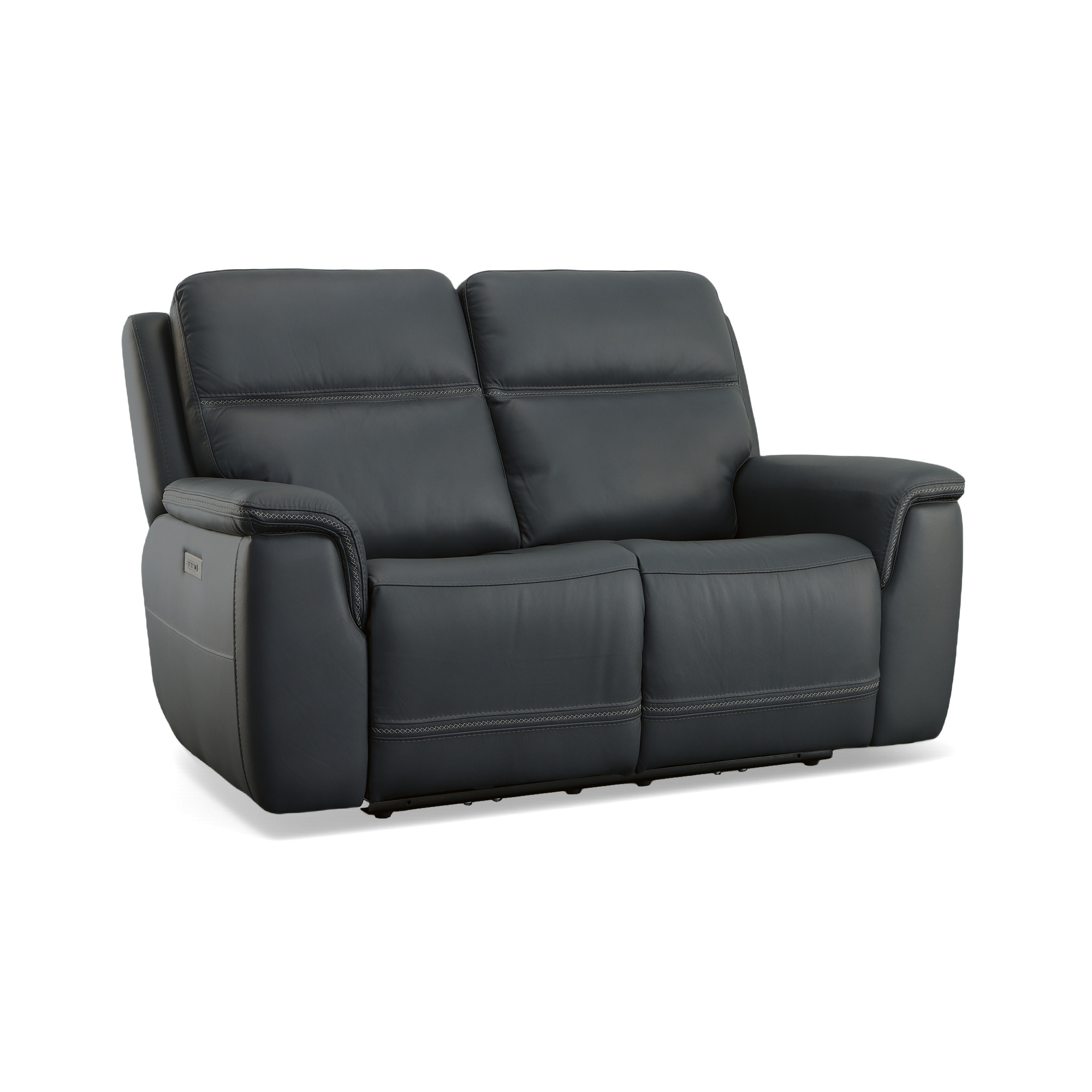 Blue power store reclining loveseat