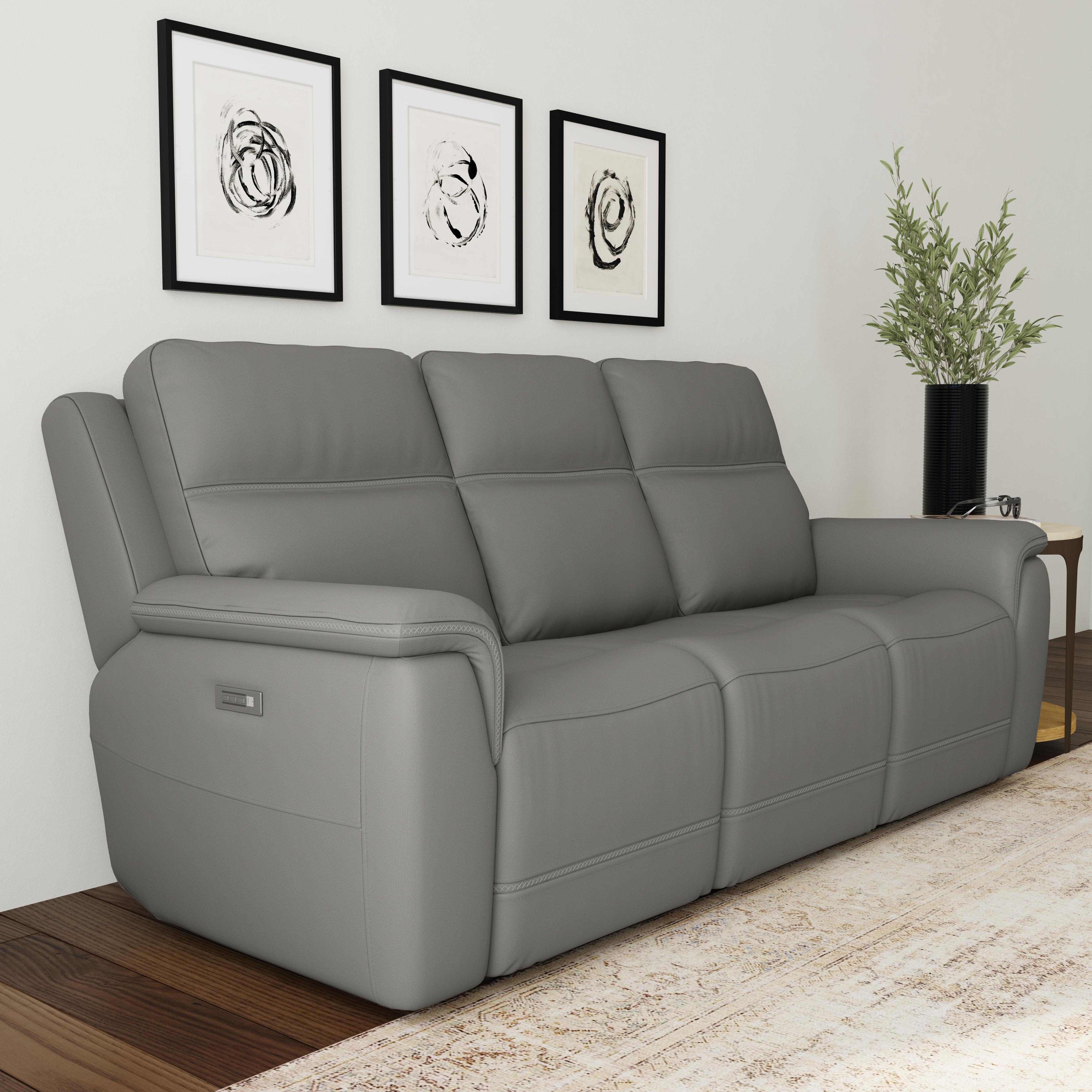 Flexsteel Living Room Power Reclining Sofa With Power Headrests And ...