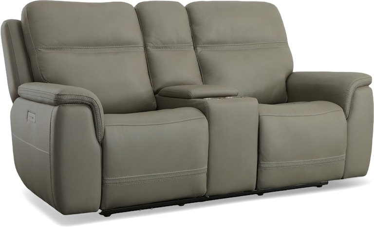 Flexsteel Sawyer Power Reclining Loveseat with Console and Power Headrests and Lumbar 1845-64PH