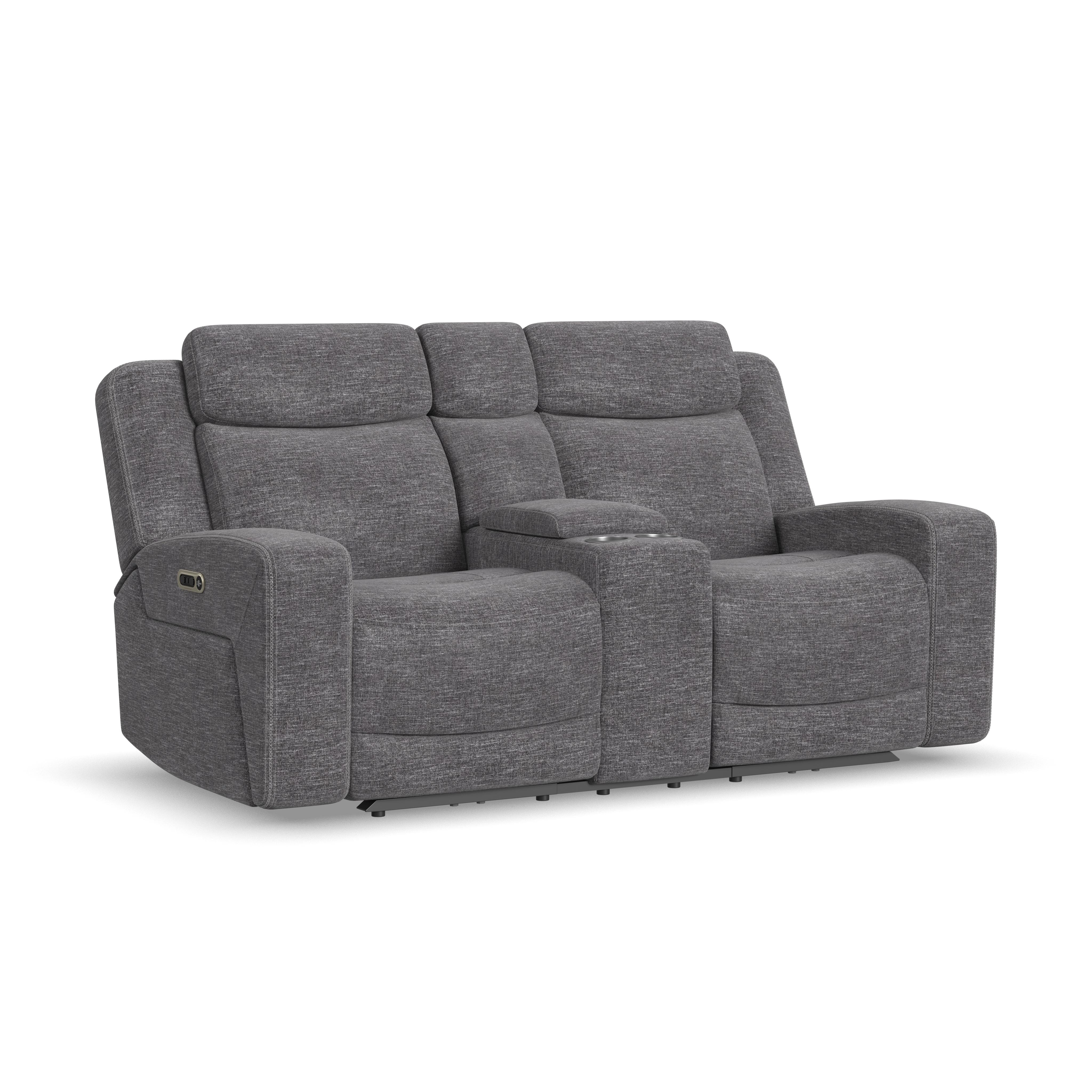 Flexsteel Power Reclining Loveseat with Console and Power Headrests 1847-64PH