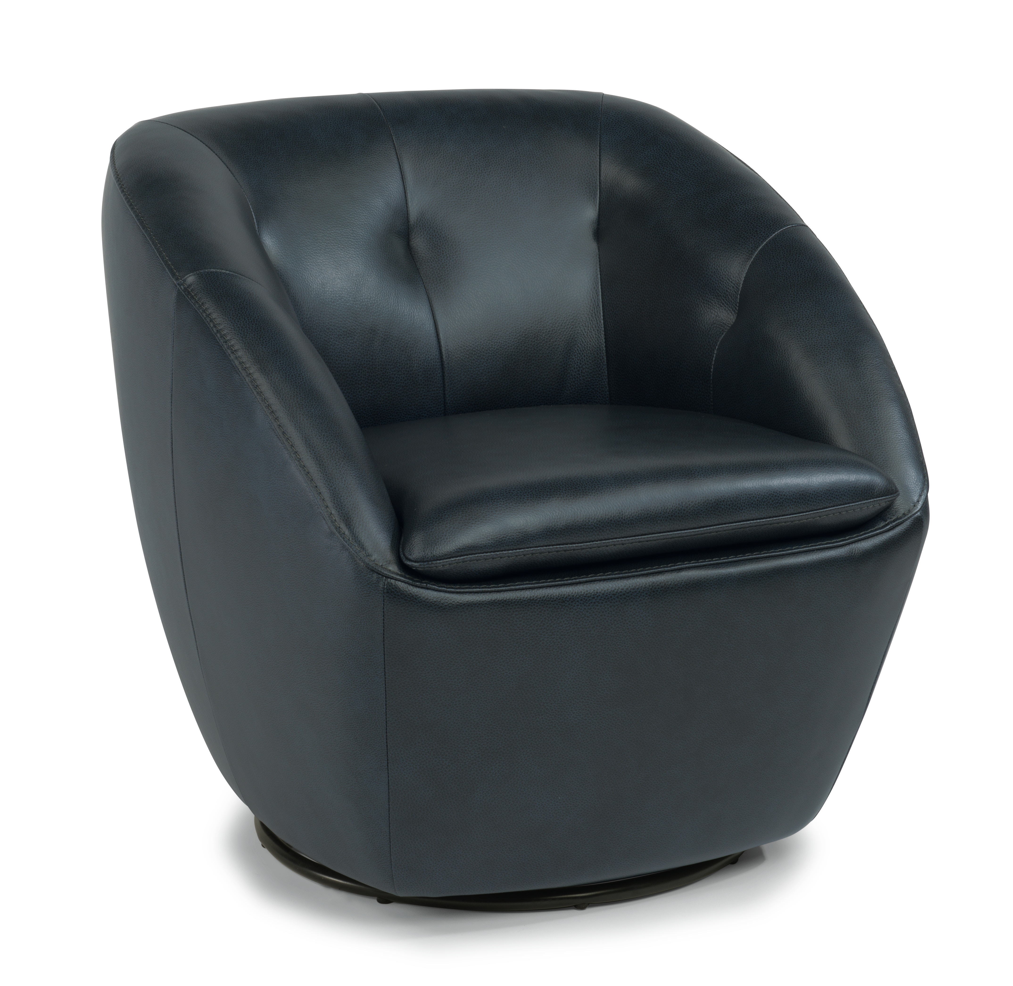 black leather spinning chair