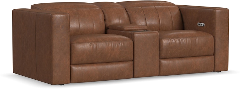 Flexsteel Austin Power Reclining Loveseat with Console and Power Headrests 1870-64PH