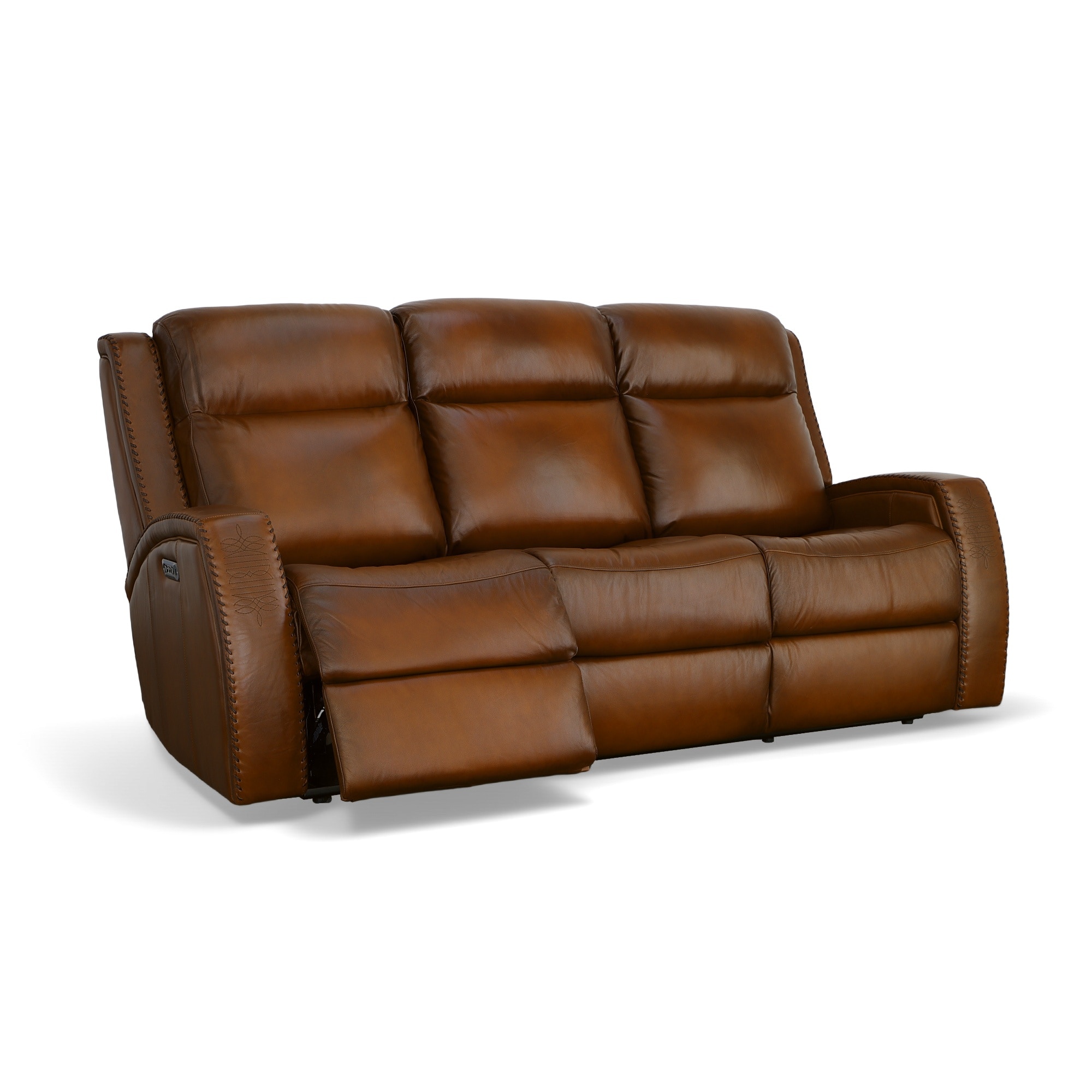 Flexsteel Living Room Power Reclining Sofa with Power Headrests