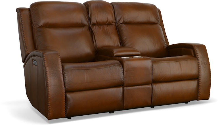 Flexsteel Latitudes Power Reclining Loveseat with Console and Power Headrests 1873-64PH