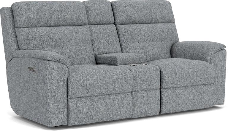 Flexsteel Mason Power Reclining Loveseat with Console and Power Headrests 2804-601H