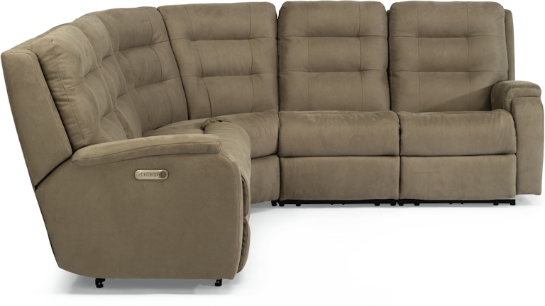 Flexsteel Arlo Power Reclining Sectional with Power Headrests and Lumbar 2810-SECTPHL