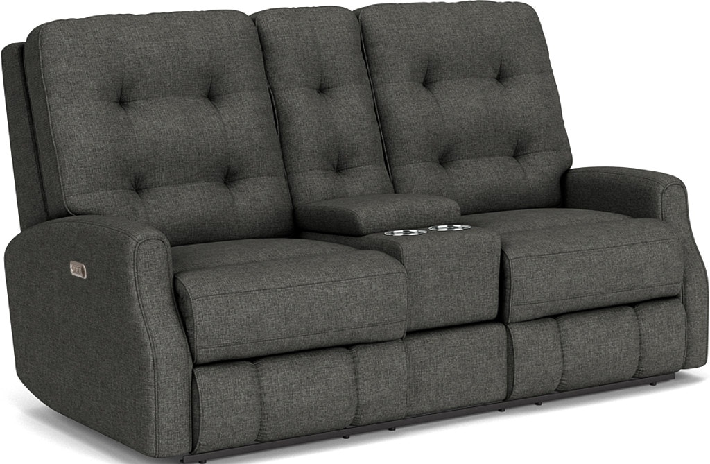Flexsteel Power Reclining Loveseat with Console and Power Headrests 2882-601H