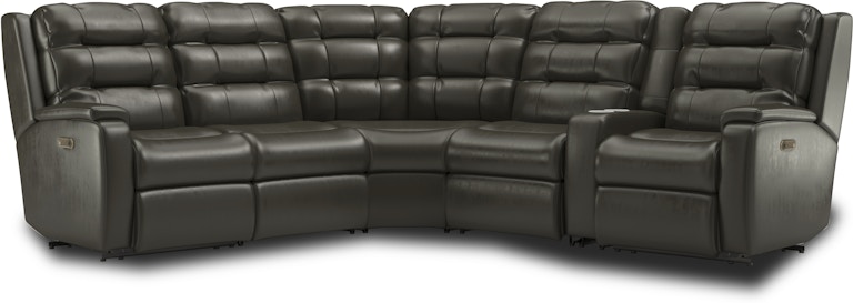 Flexsteel Arlo Power Reclining Sectional with Power Headrests and Lumbar 3810-SECTPHL