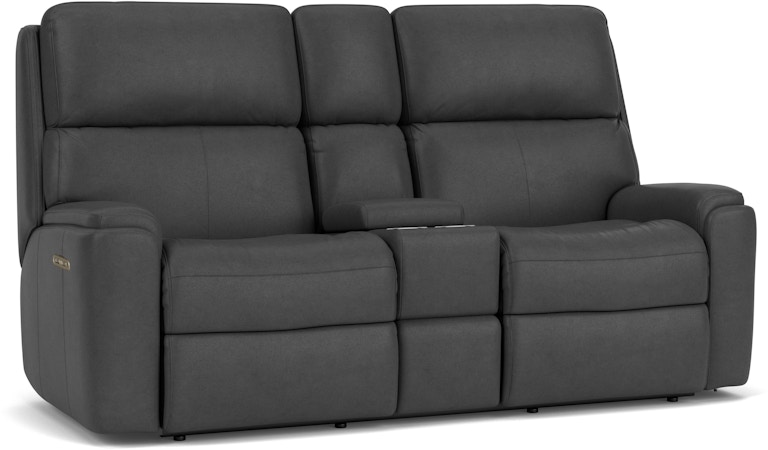 Flexsteel Rio Power Reclining Loveseat with Console and Power Headrests 3904-601H
