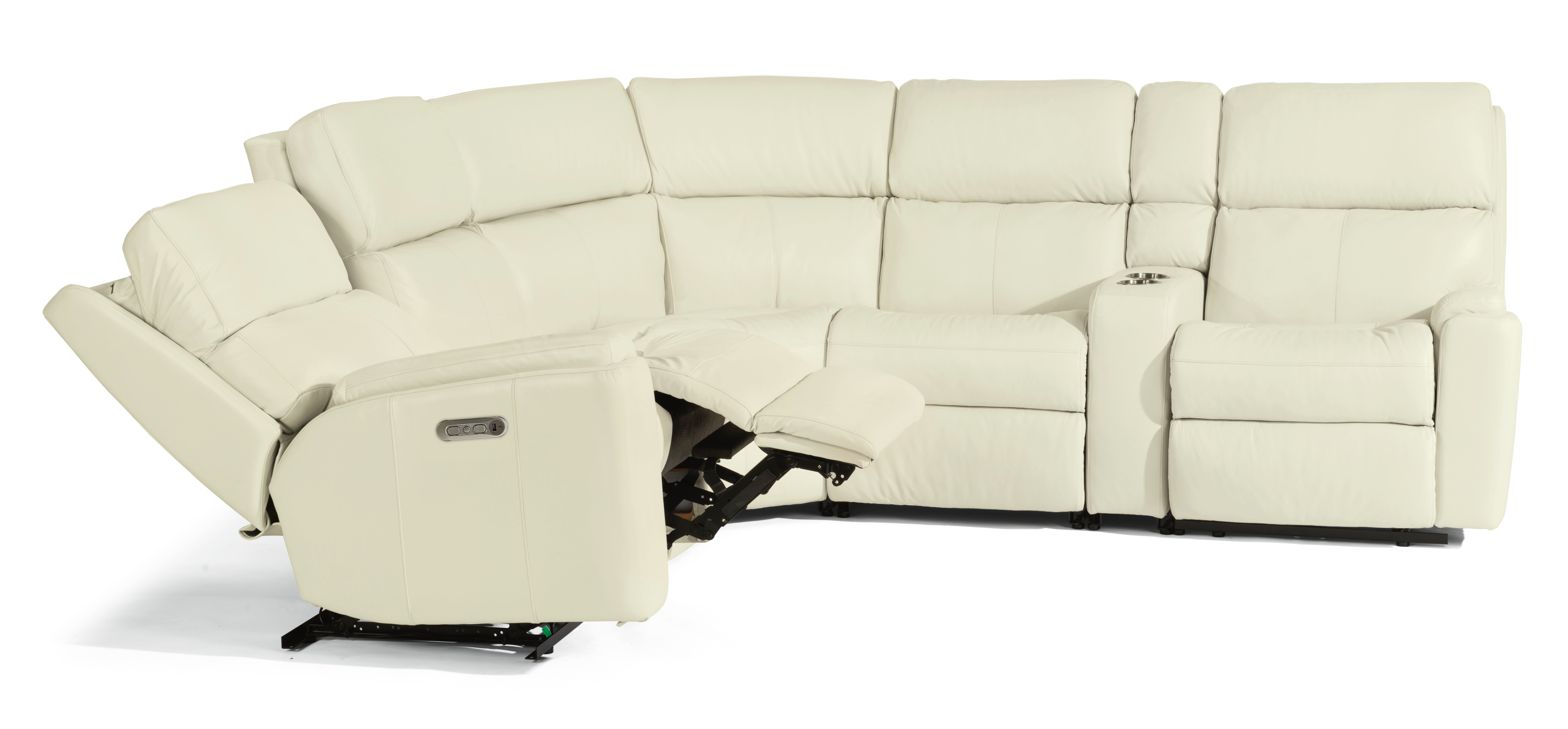 Flexsteel Living Room Power Reclining Sectional with Power Headrests