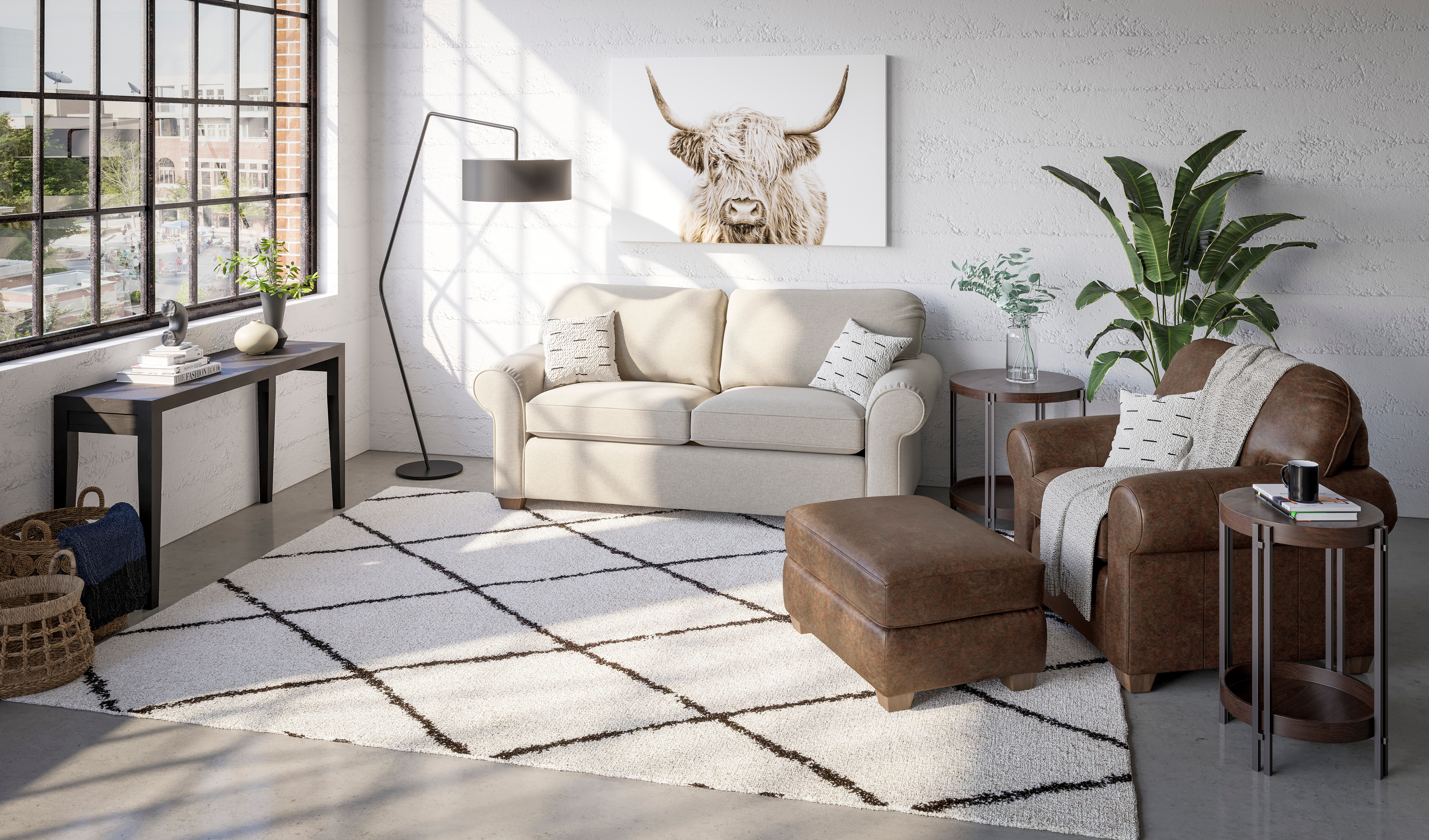 Flexsteel Living Room TwoCushion Sofa 553530 Furniture Plus Inc