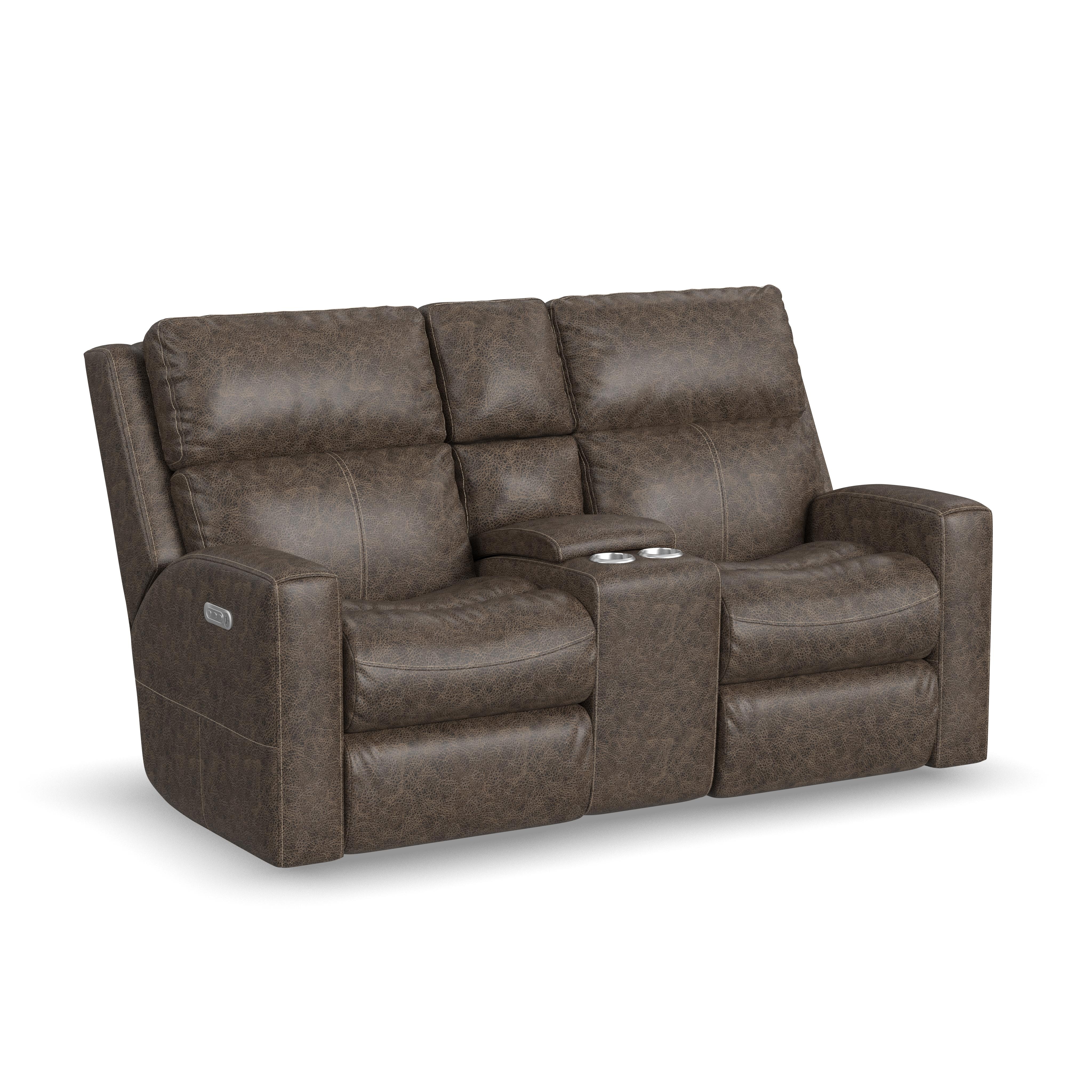 Flexsteel leather online reclining loveseat