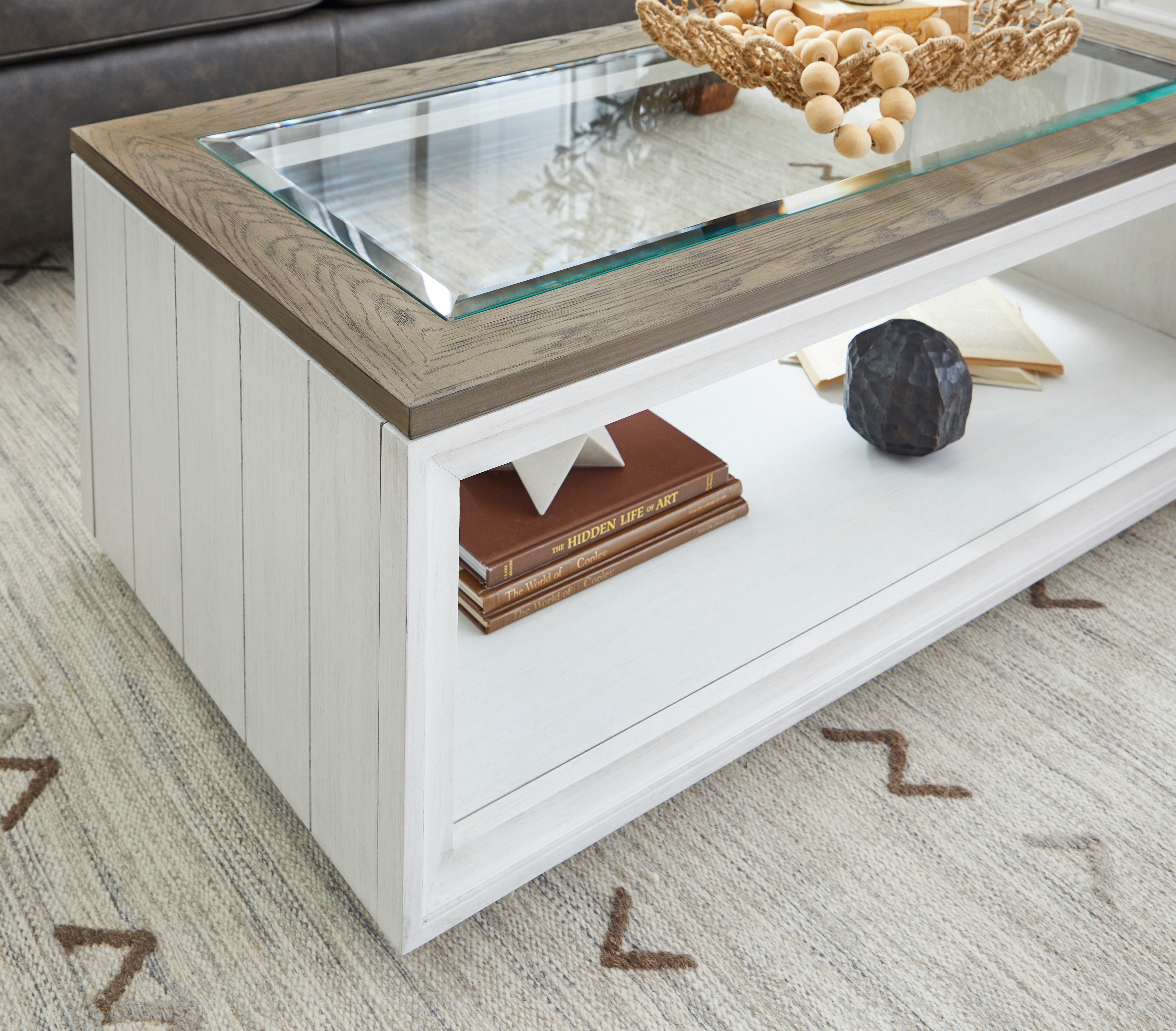 Flexsteel Living Room Rectangular Coffee Table with Casters
