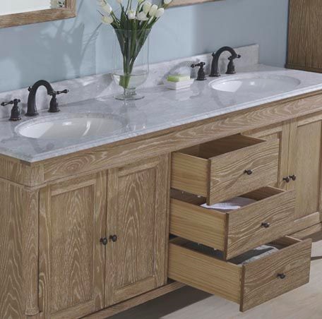 Weathered Oak Bathroom Vanity Village 48 Ceramic Top Sink W