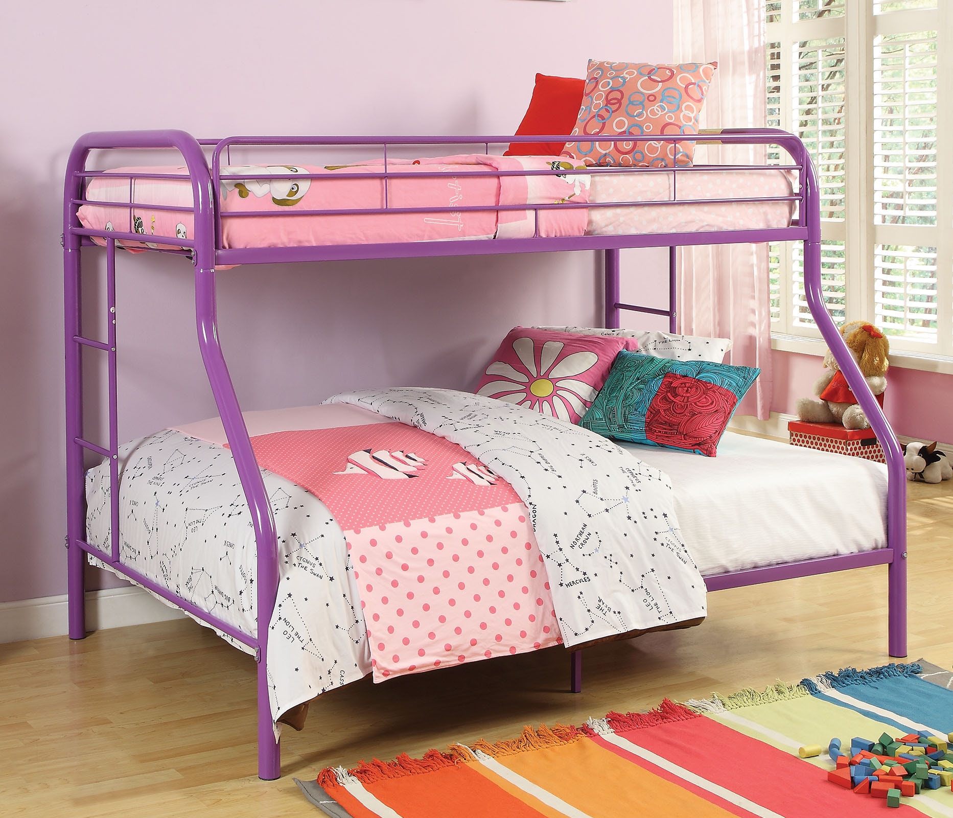 Pink bunk bed twin over full sale