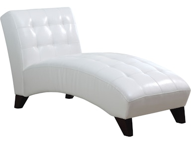 Acme Furniture White PU Lounge Chaise 15037