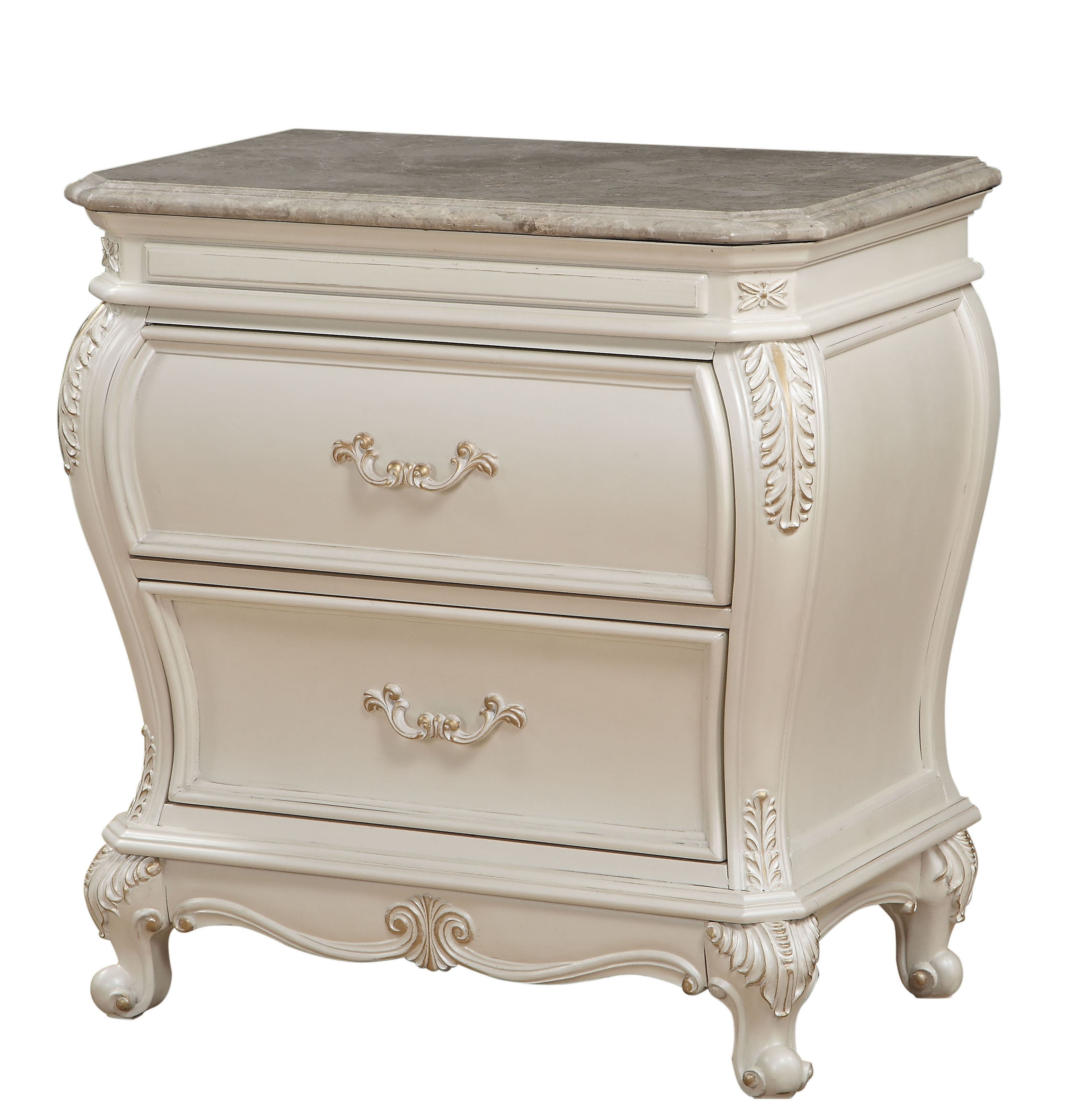  Chantelle Nightstand With Marble Top 