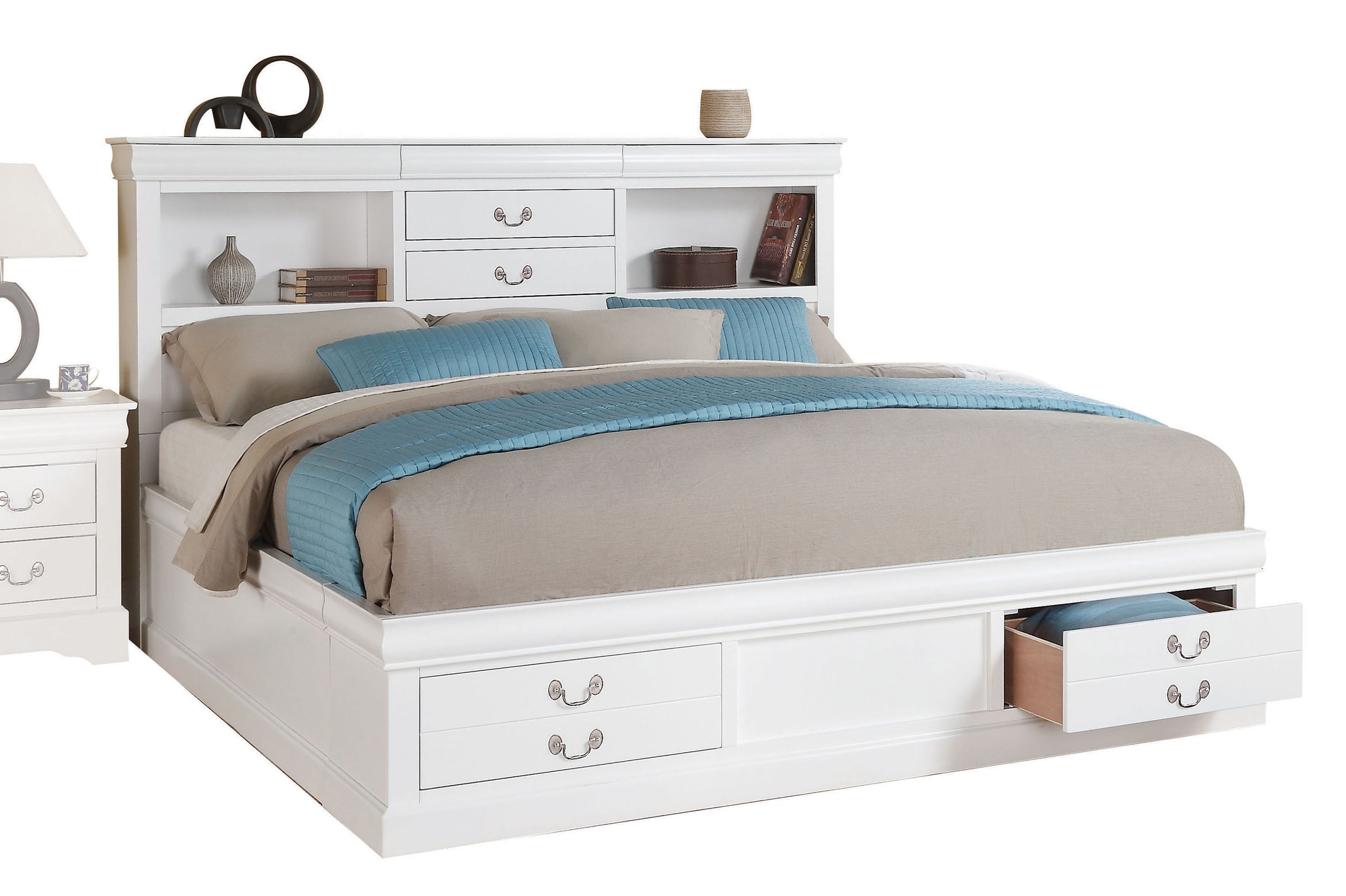 Acme louis philippe iii queen outlet bed with storage