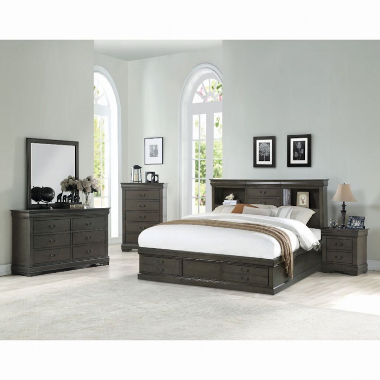 Acme Furniture - Louis Philippe III 6 Piece Queen Bedroom Set in White
