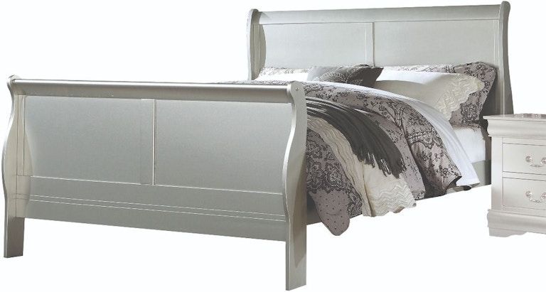 ACME Louis Philippe III Eastern King Sleigh Bed in White, Multiple Sizes 