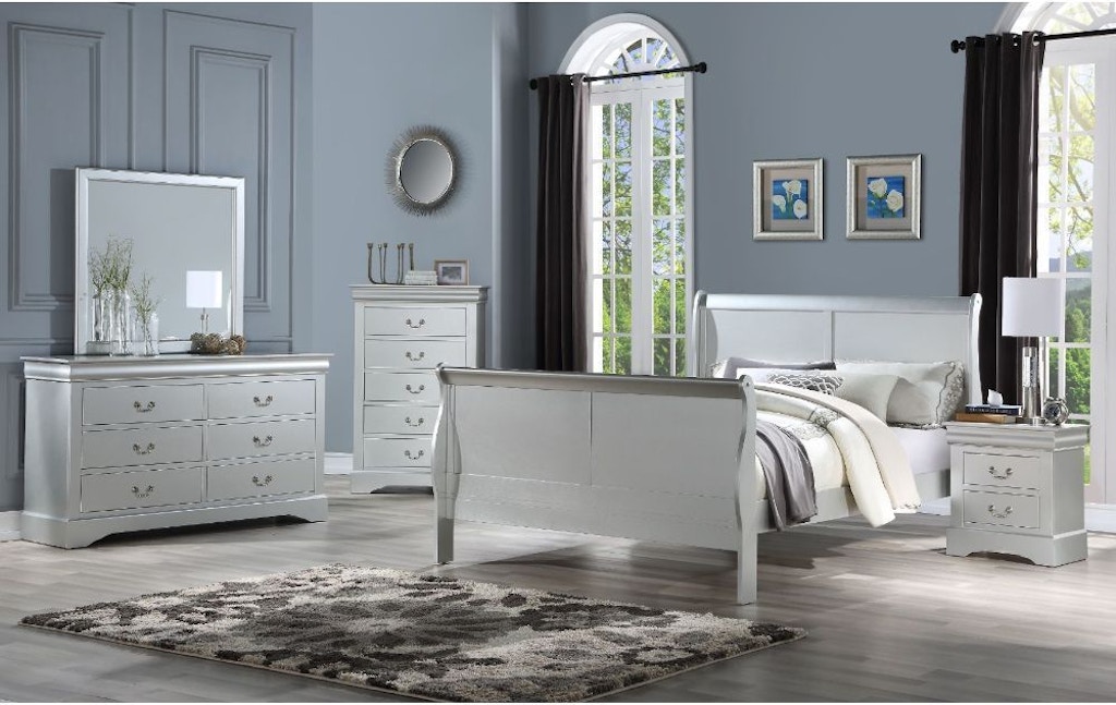Acme Louis Philippe III Platinum Twin Bed