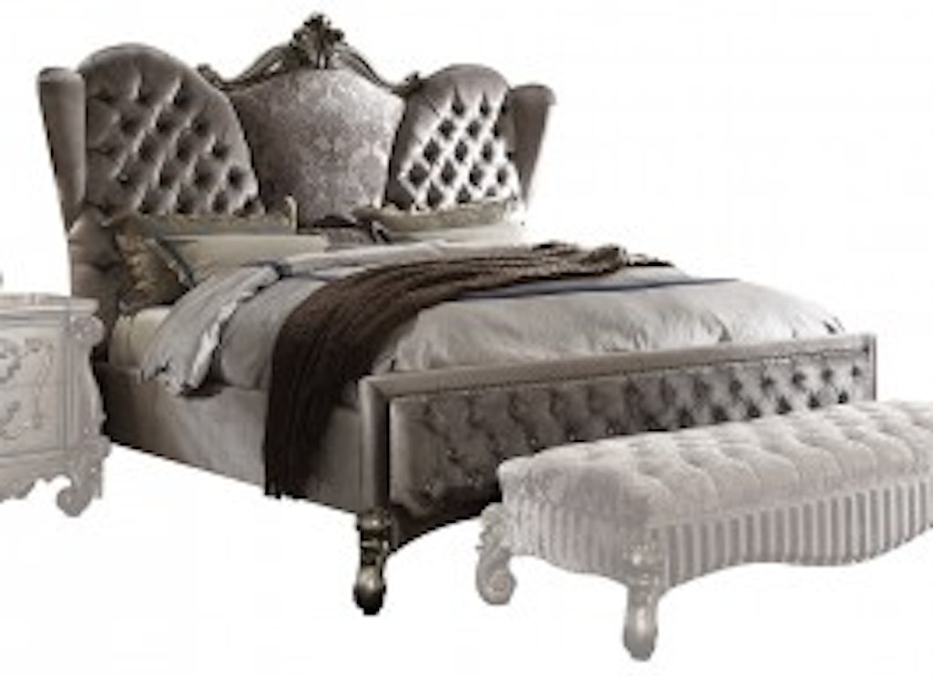 Acme Furniture Bedroom Versailles Silver Queen King Bed