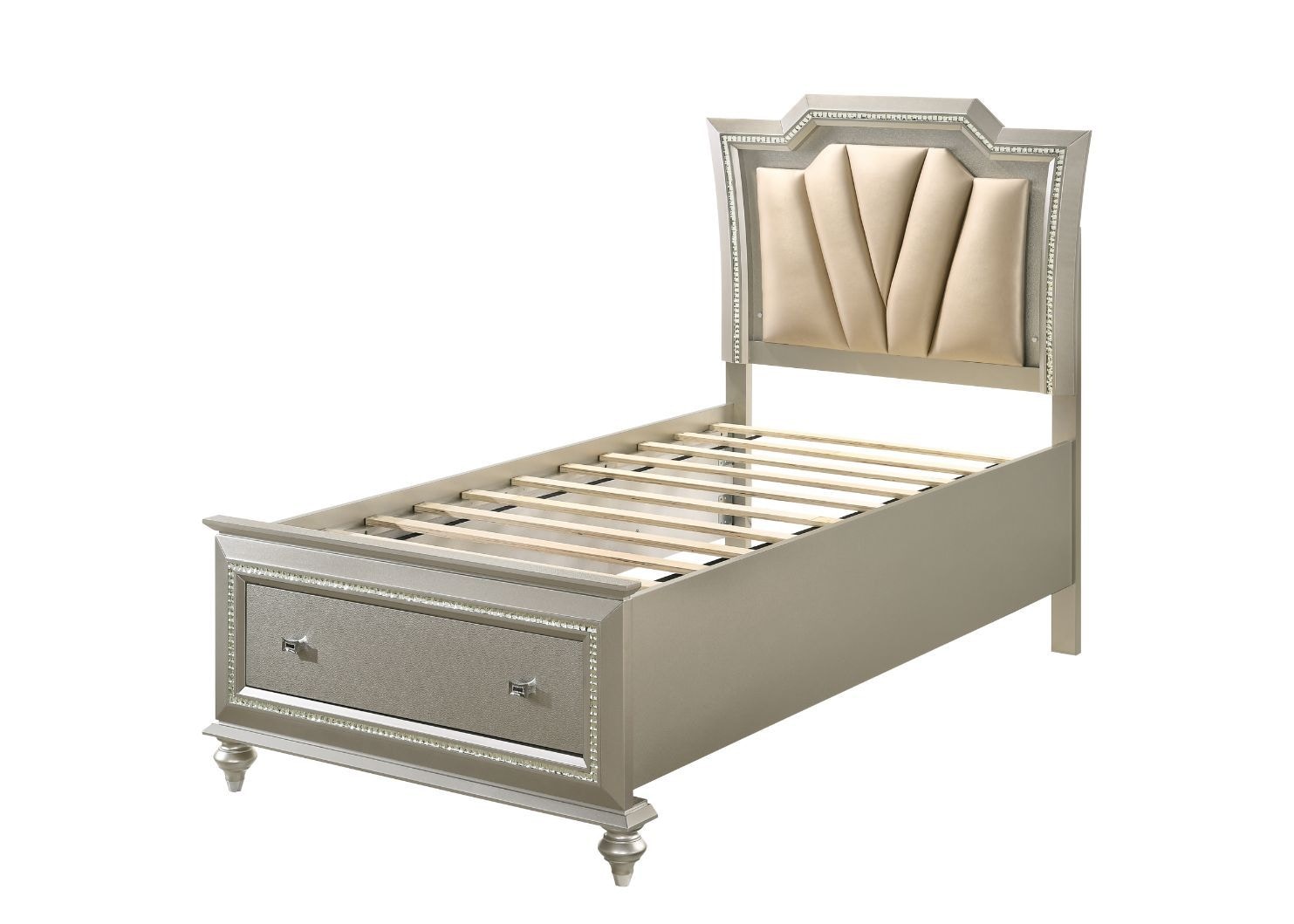  Kaitlyn Twin Bed With Led and Storage 