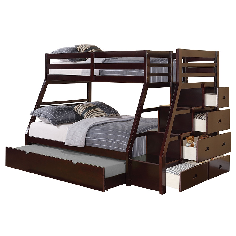  Jason Twin/Full Bunk Bed With Trundle and Storage 