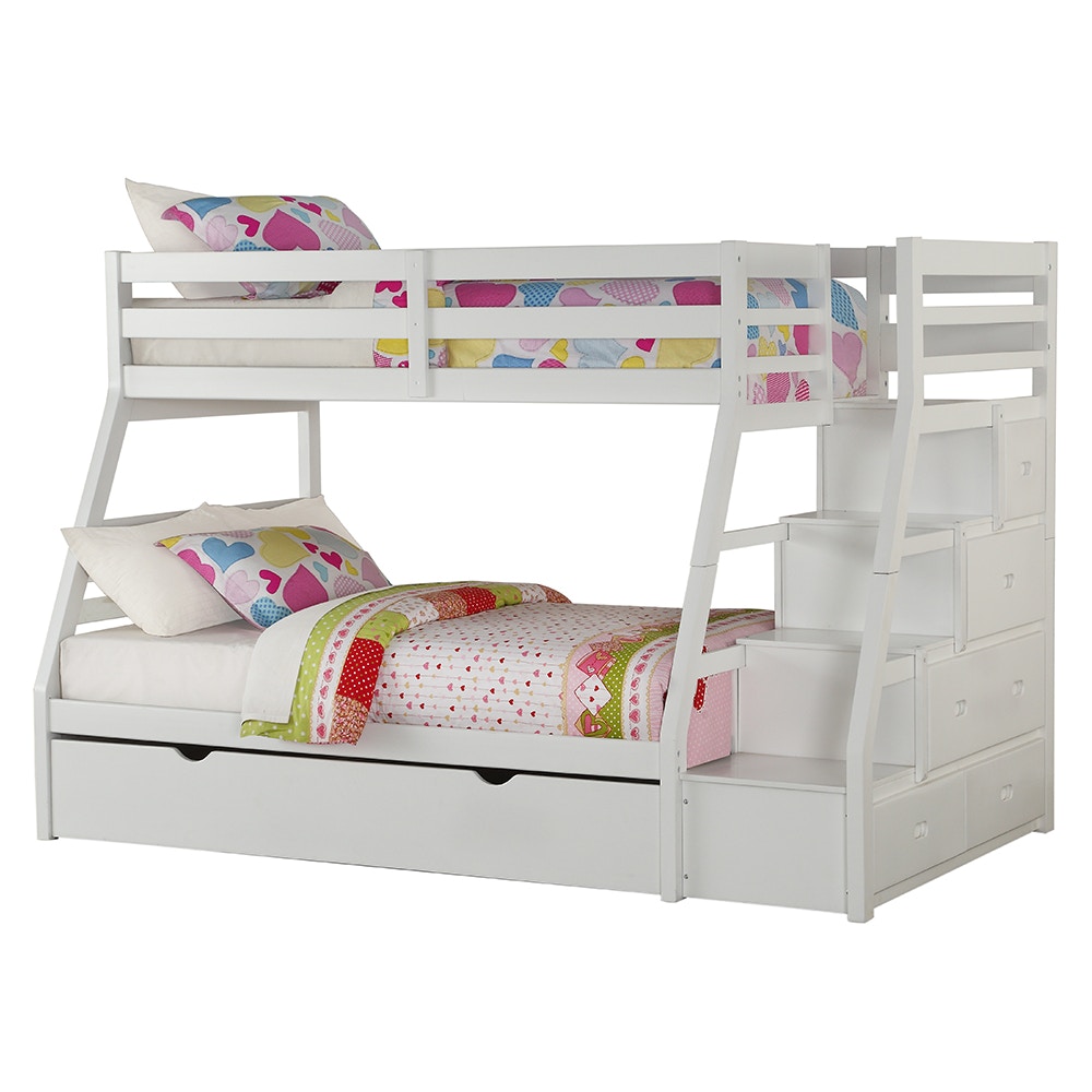  Jason Twin/Full Bunk Bed With Trundle and Storage 