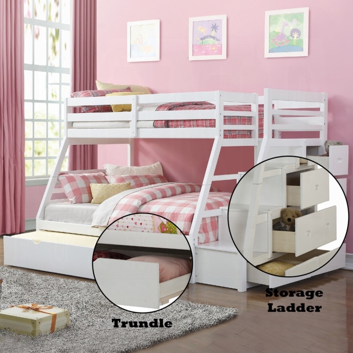 Acme Furniture Bedroom Jason Twin/Full Bunk Bed With Trundle and