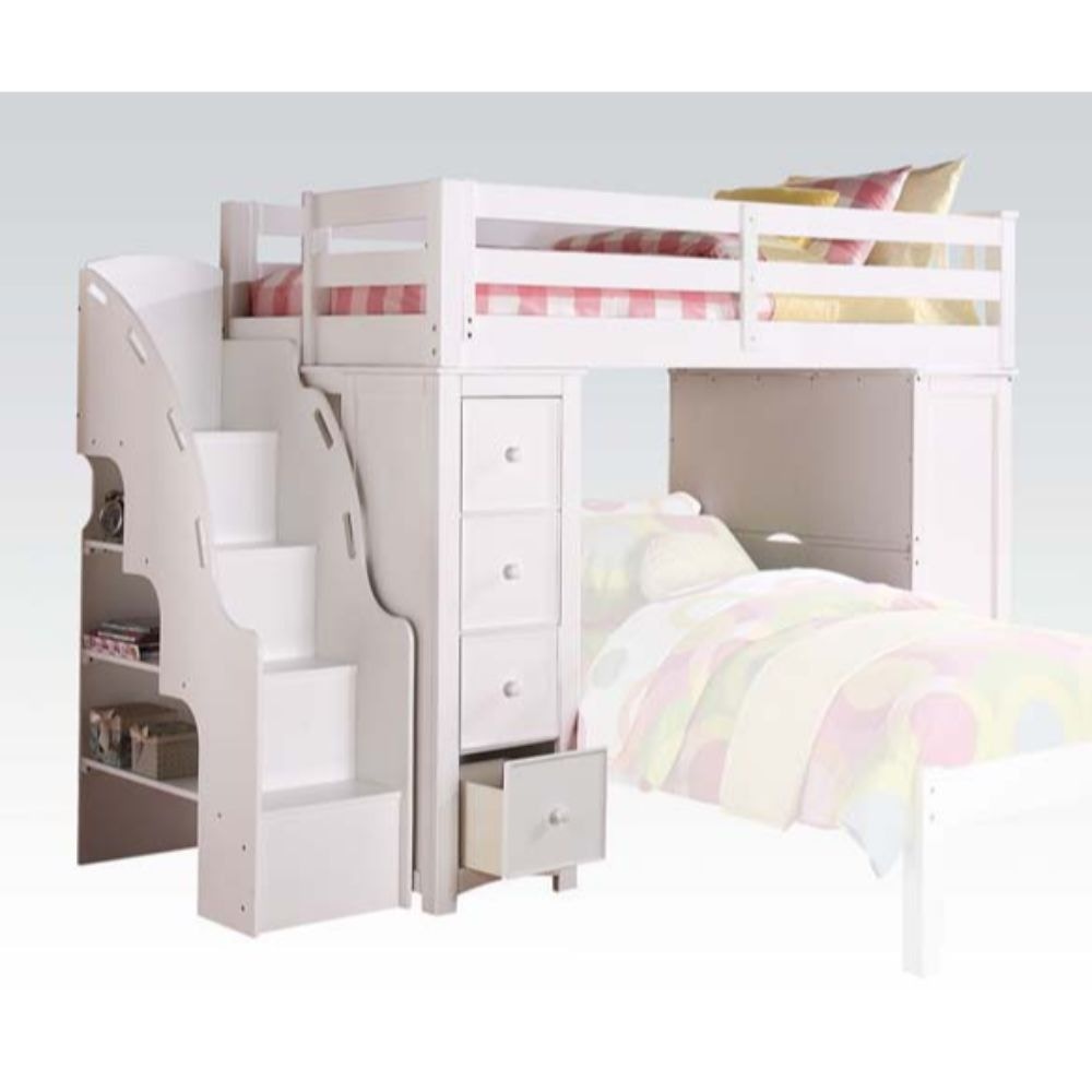 Acme Furniture Youth Freya Loft Bed Bookshelf Ladder 37145
