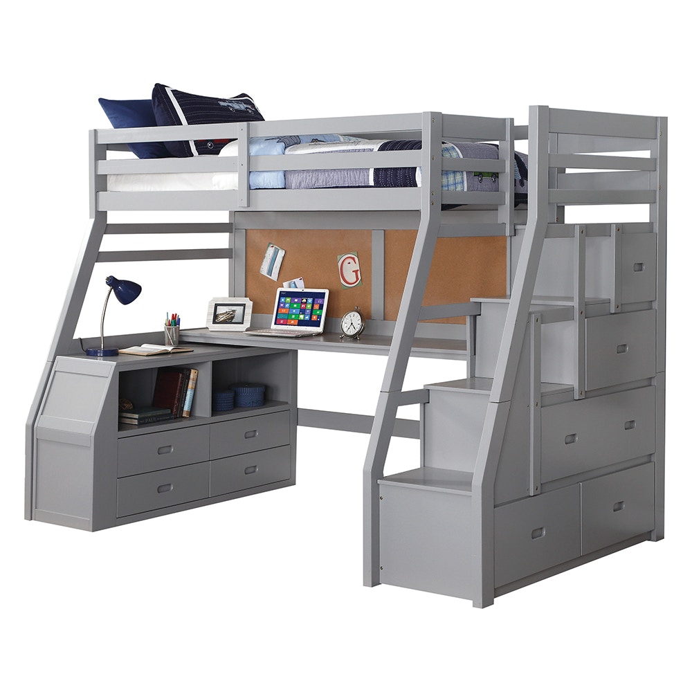  Jason II Twin Loft Bed With Storage 