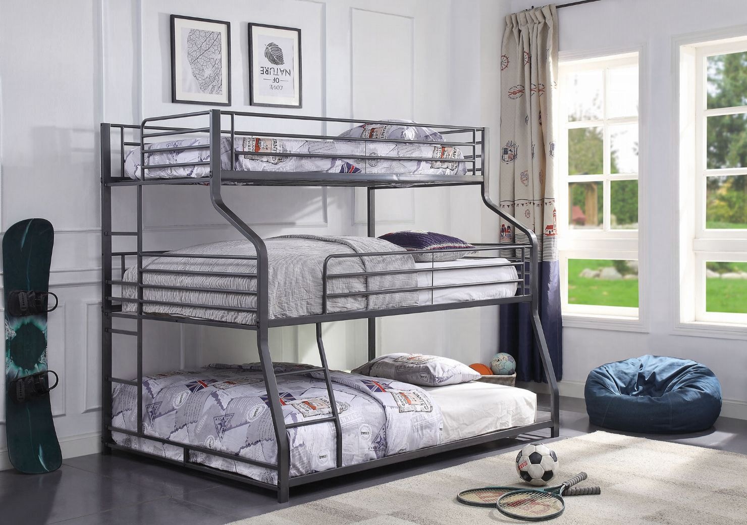 Acme caius ii store triple bunk bed