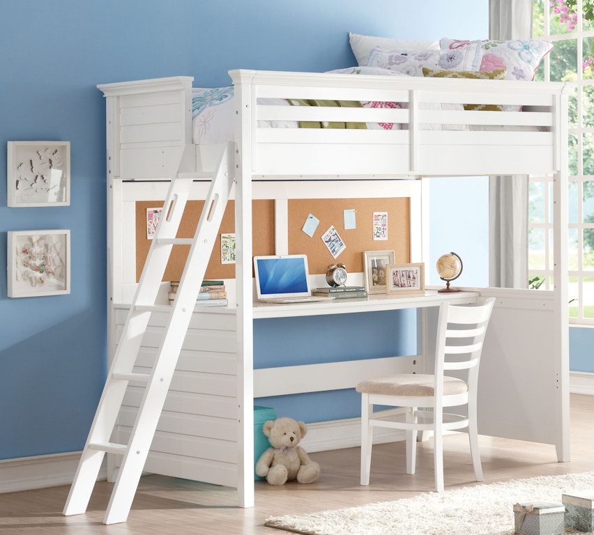 Acme Furniture Youth Lacey Twin Loft Bed With Desk 37670 The
